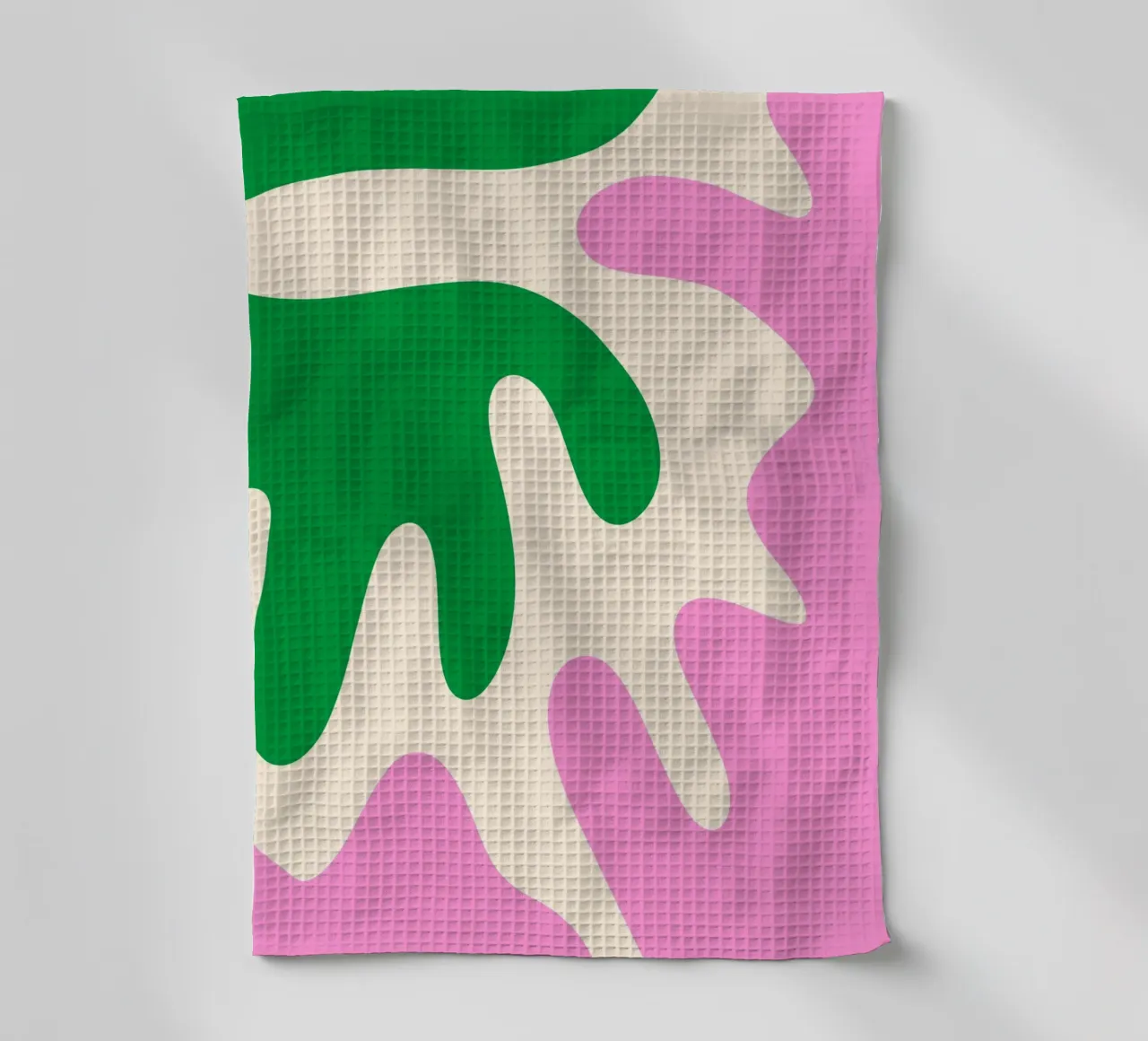 Forme astratte e moderne - rosa, verde, crema canovaccio da cucina da Wackapacka