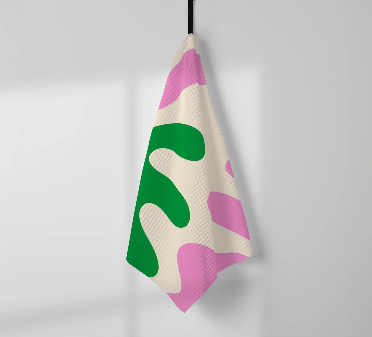 Forme astratte e moderne - rosa, verde, crema canovaccio da cucina da Wackapacka