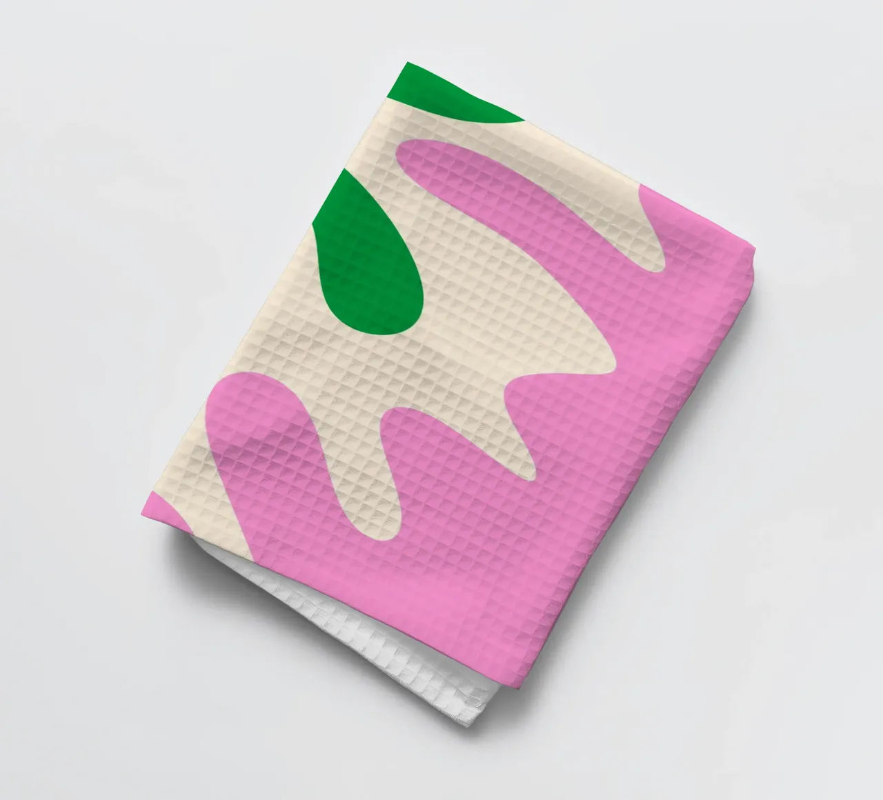 Forme astratte e moderne - rosa, verde, crema canovaccio da cucina da Wackapacka