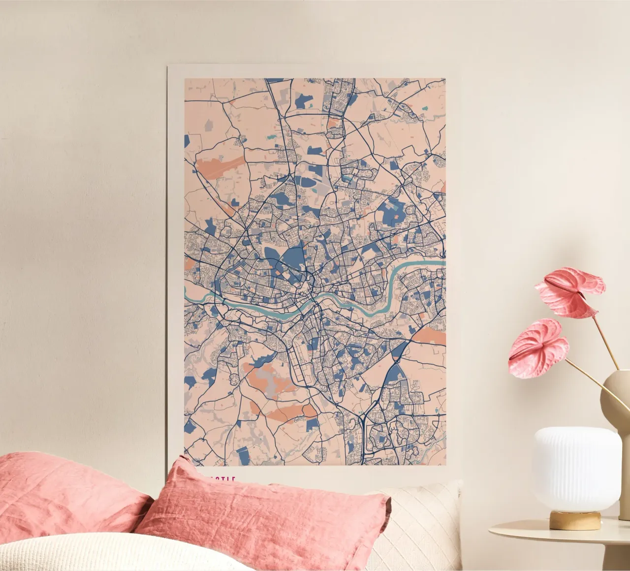Newcastle Urbana poster con telaio in alluminio da MOOODZART