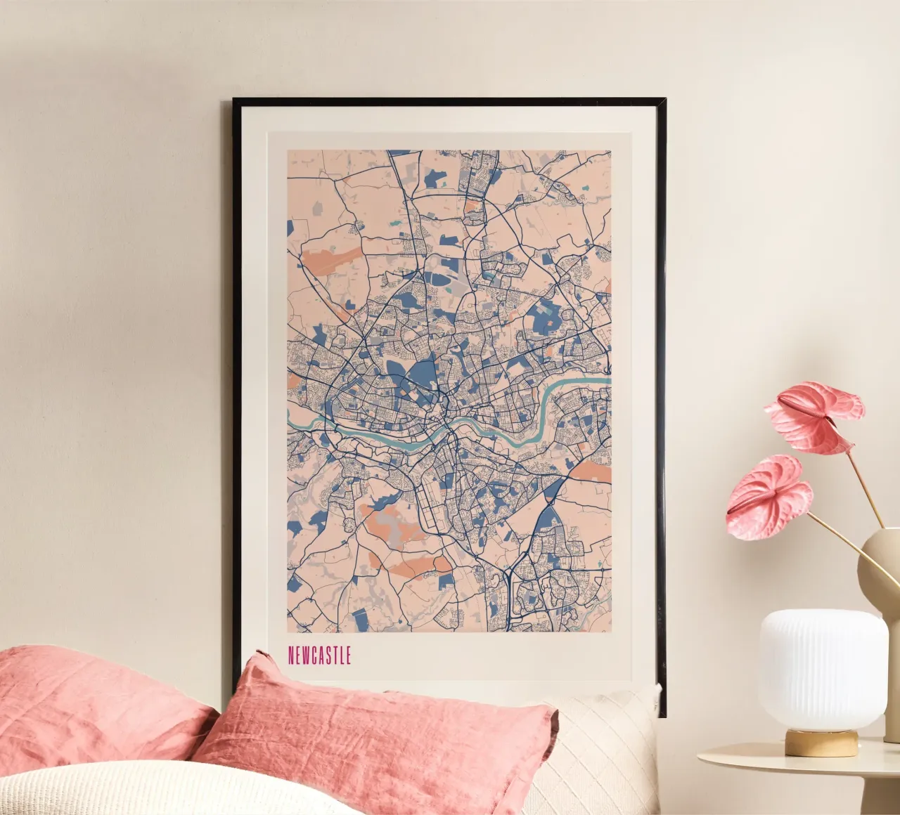 Newcastle Urbana poster con telaio in alluminio da MOOODZART