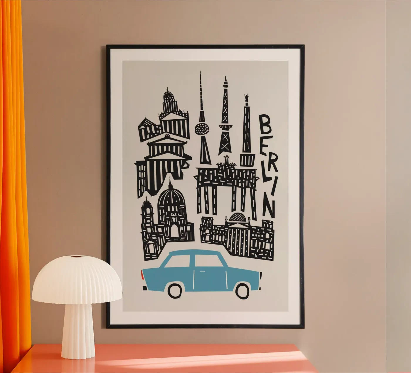 Berlin Cityscape poster by Fox & Velvet