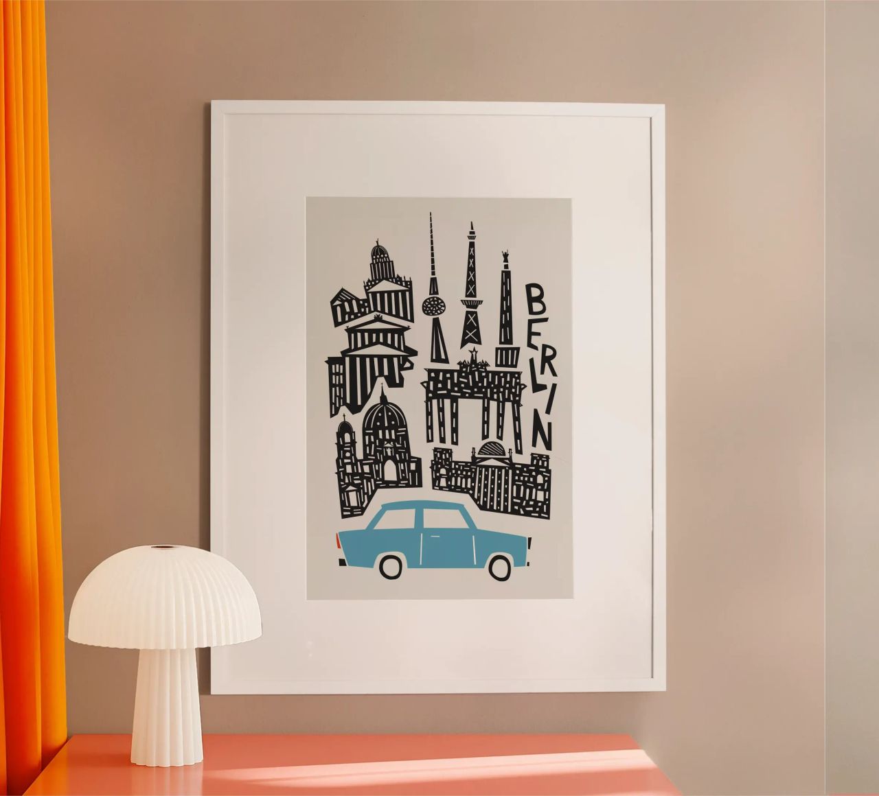Berlin Cityscape poster by Fox & Velvet