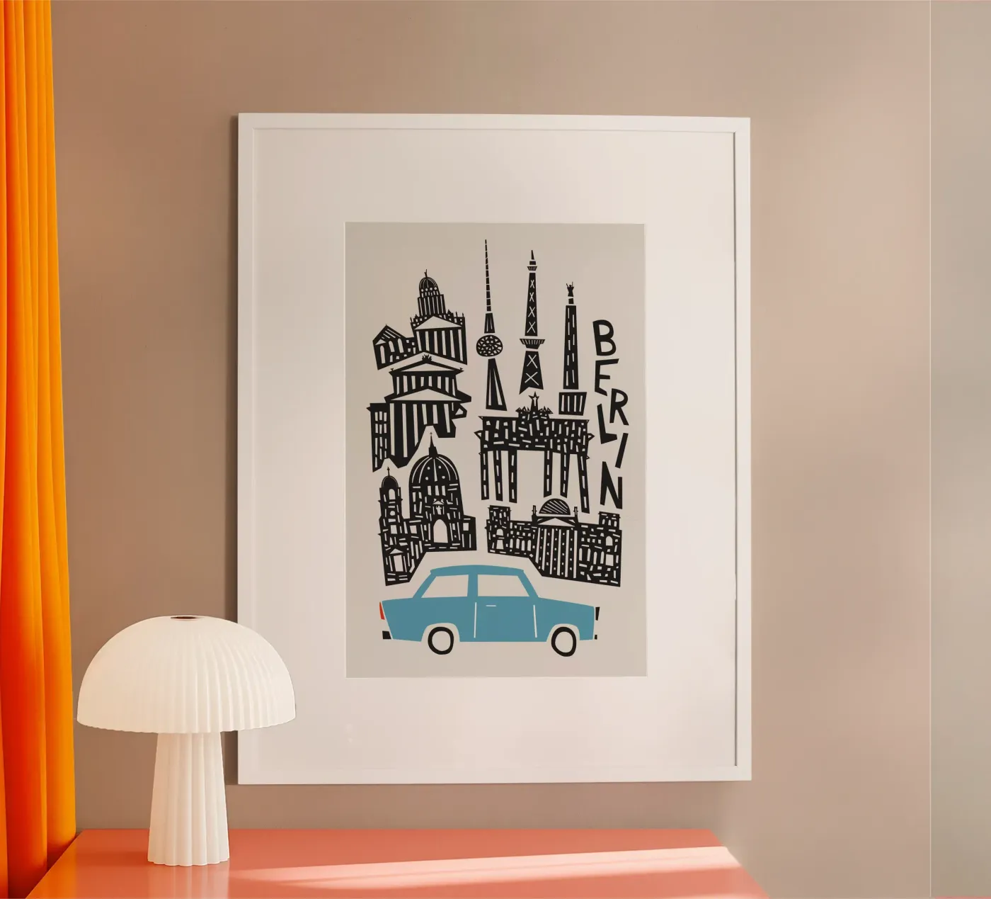 Berlin Cityscape poster by Fox & Velvet