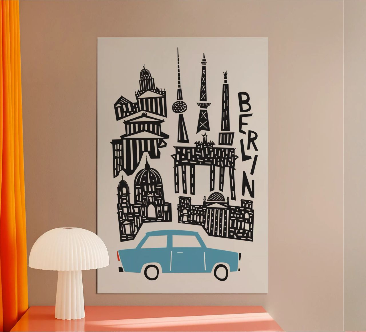 Berlin Cityscape poster by Fox & Velvet