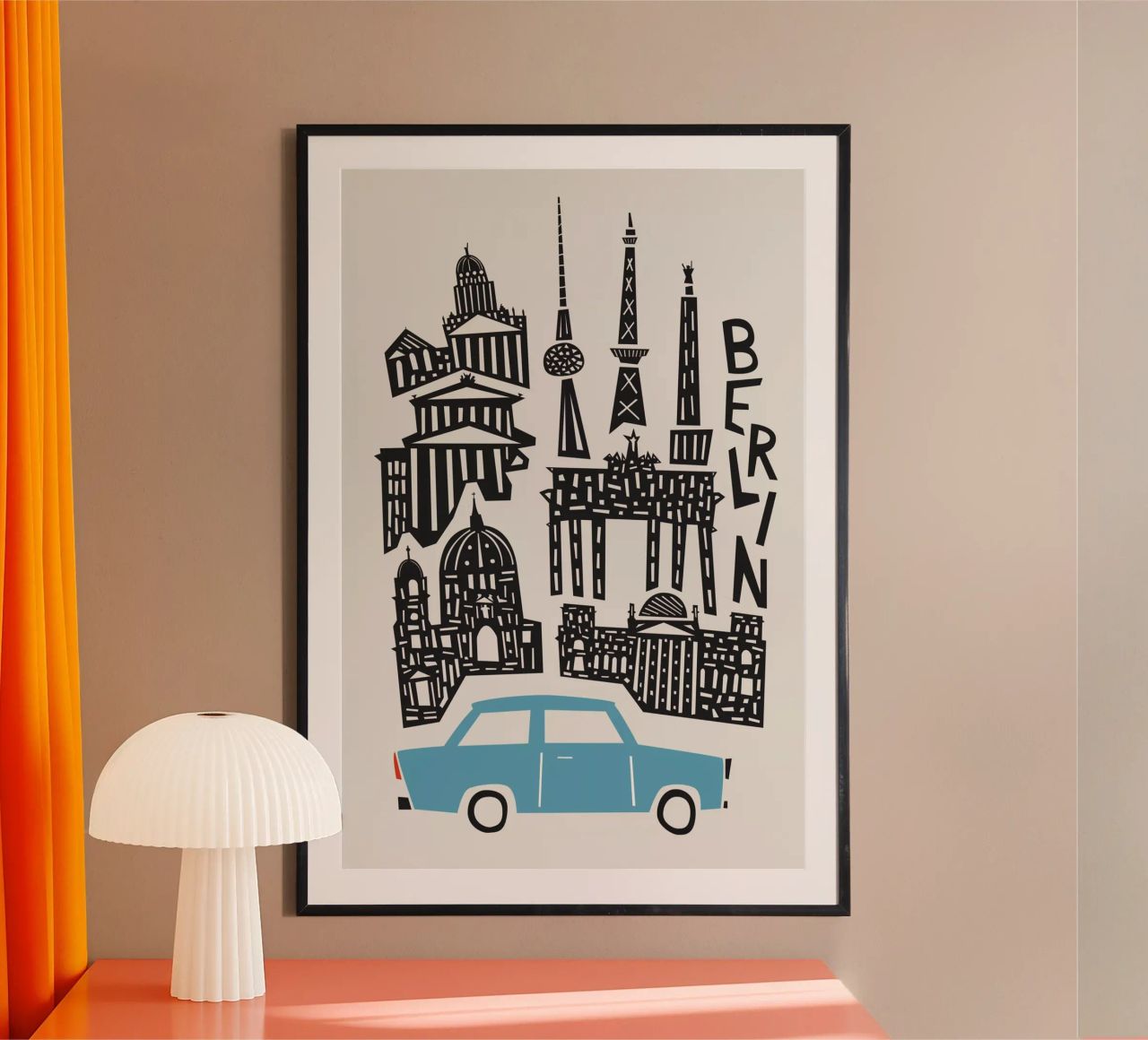 Berlin Cityscape poster by Fox & Velvet
