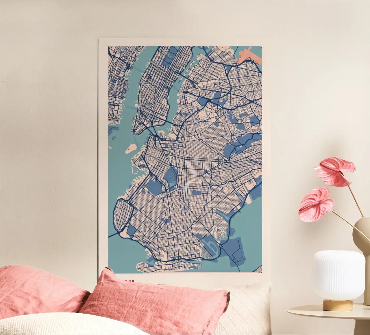 New York... New York... poster con telaio in alluminio da MOOODZART