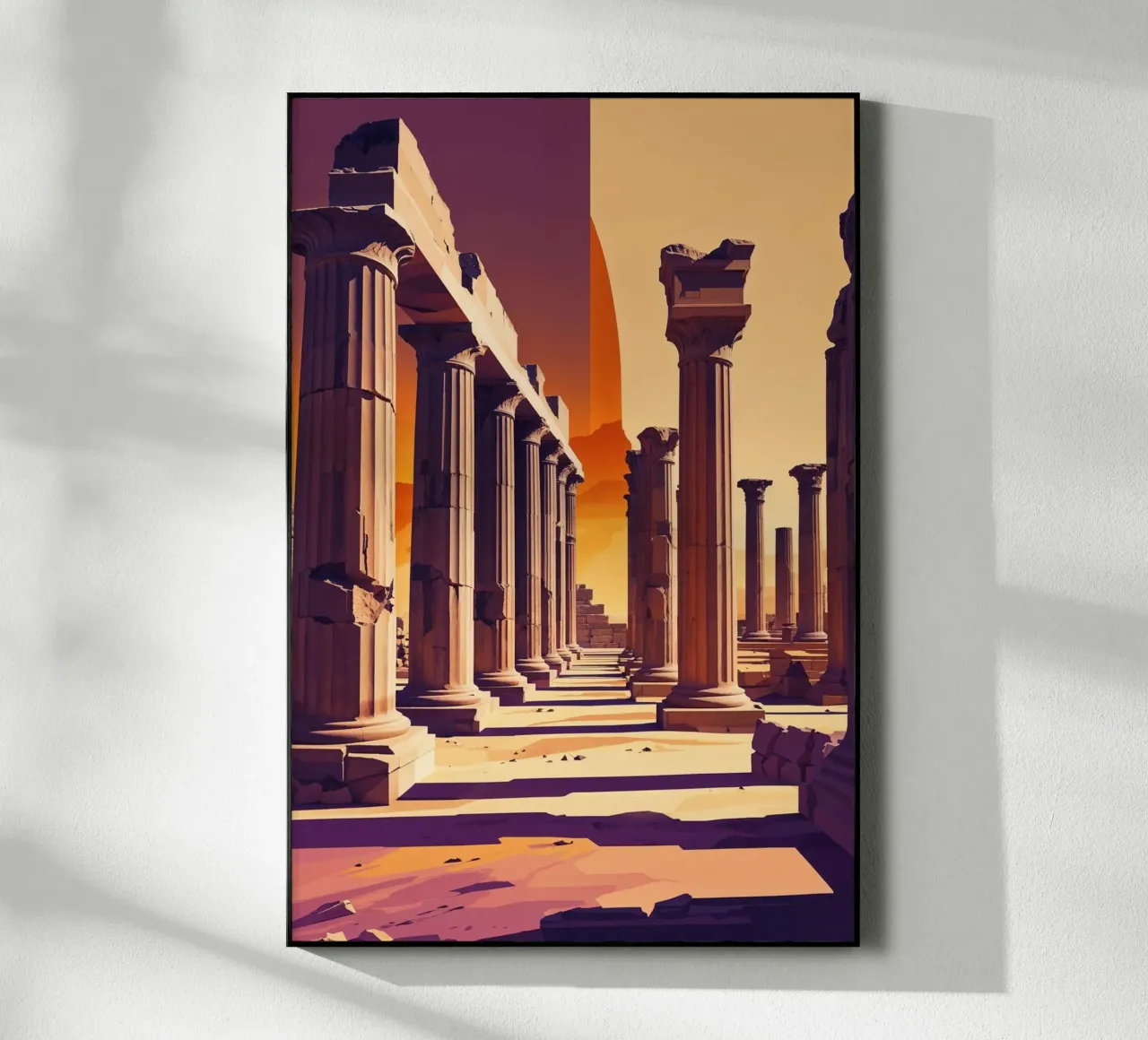 Palmyra's Majestic Columns at Sunset acryl van AlbertKlee