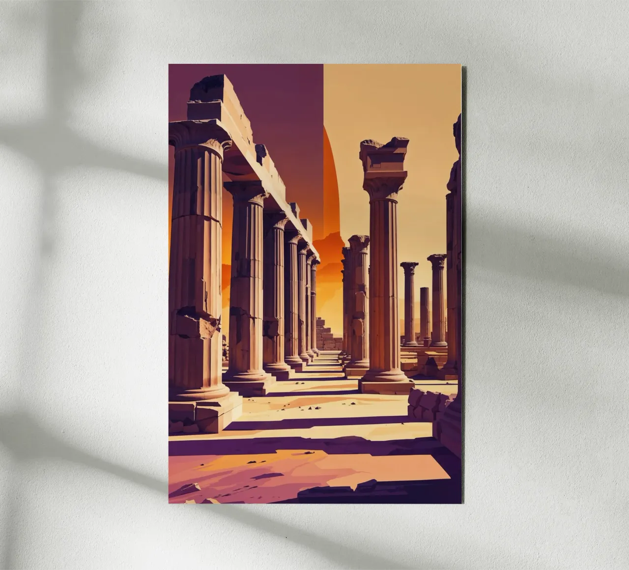 Palmyra's Majestic Columns at Sunset alluminio dibond da AlbertKlee