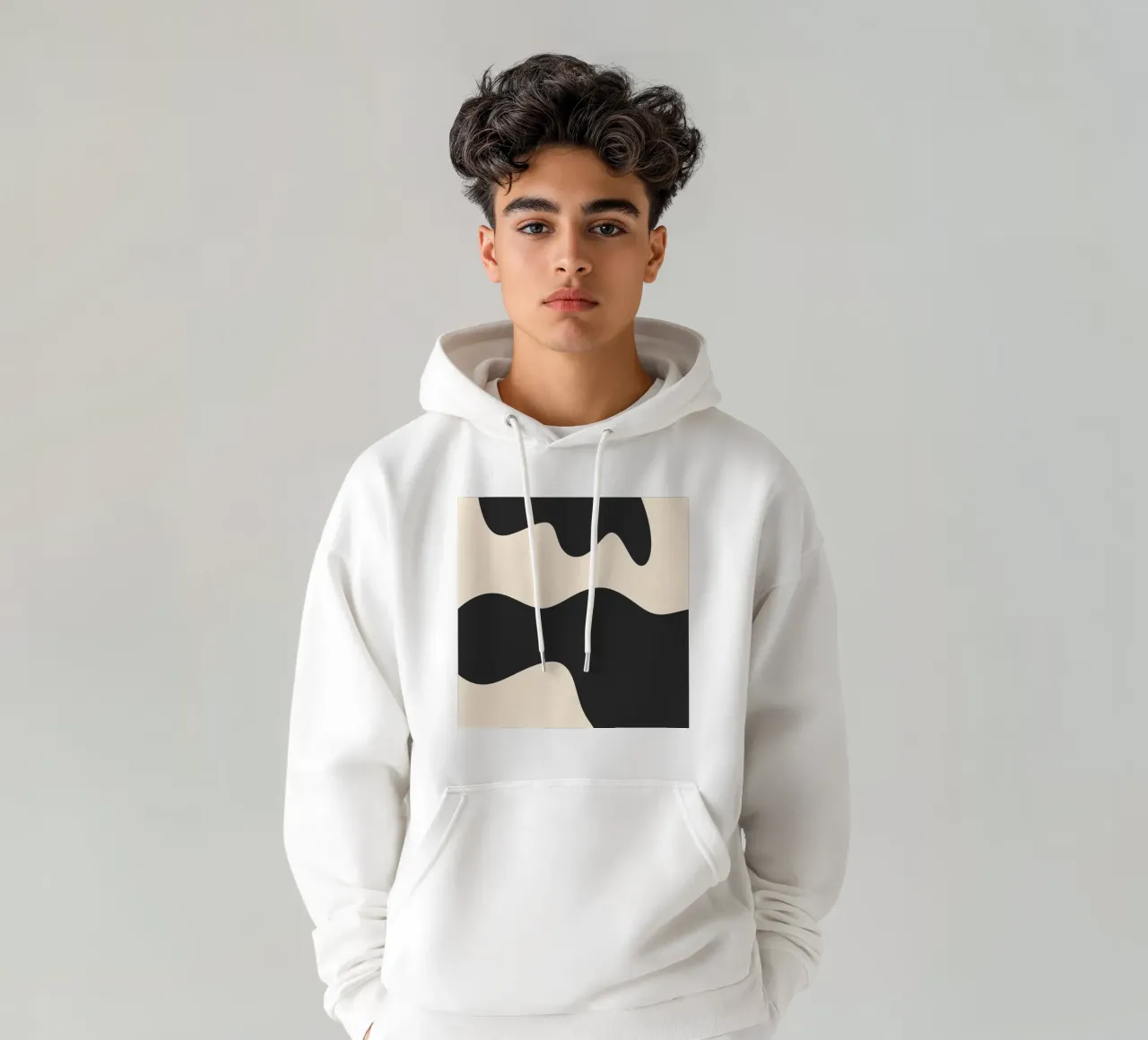 Forme astratte - monocromatiche felpa con cappuccio da Wackapacka