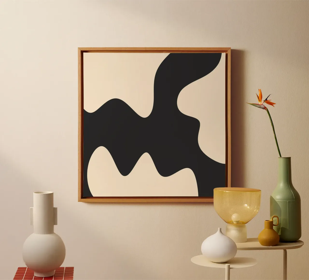 Abstract shapes - monochrome 2 canvas by Wackapacka