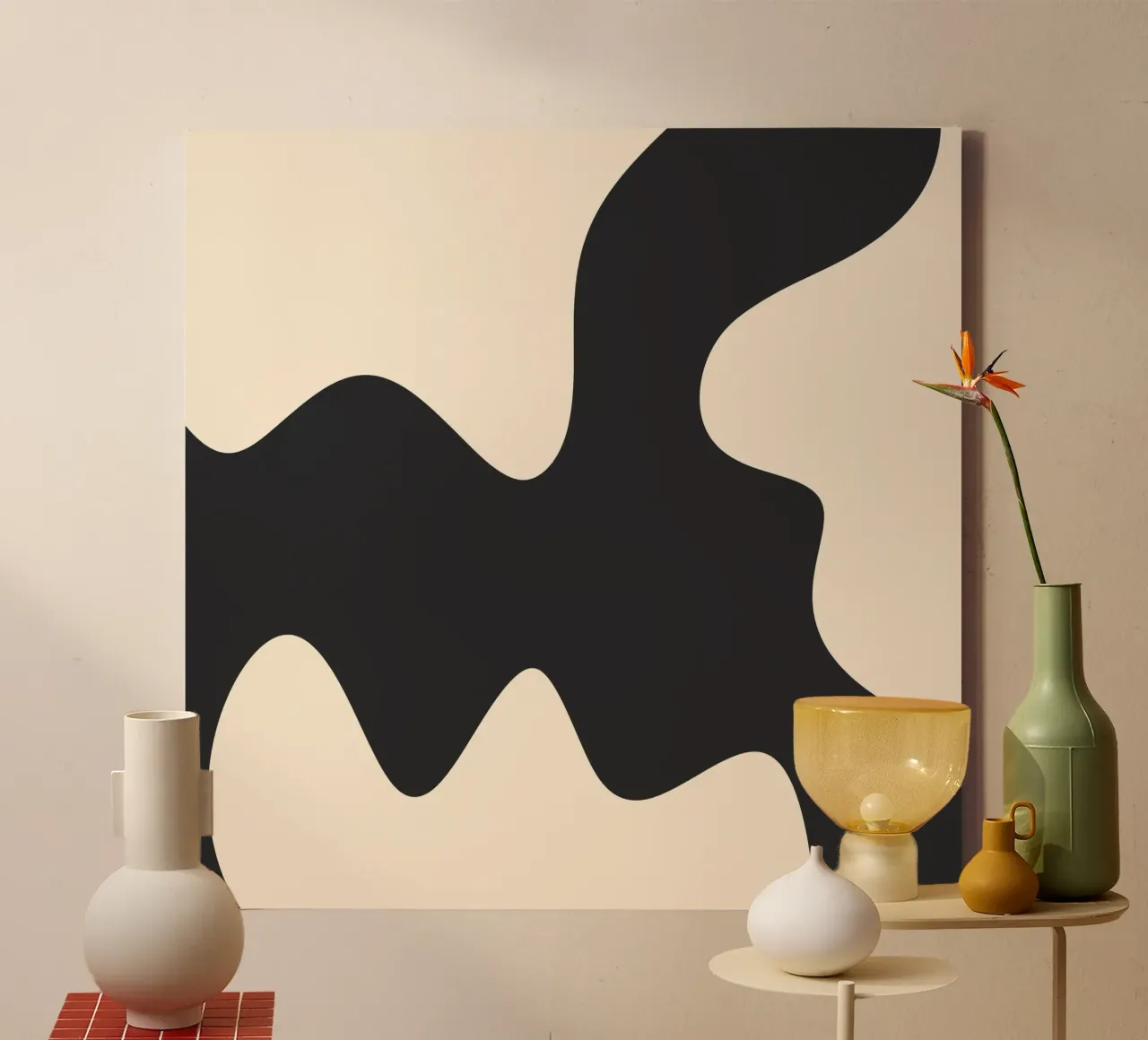 Abstract shapes - monochrome 2 canvas by Wackapacka