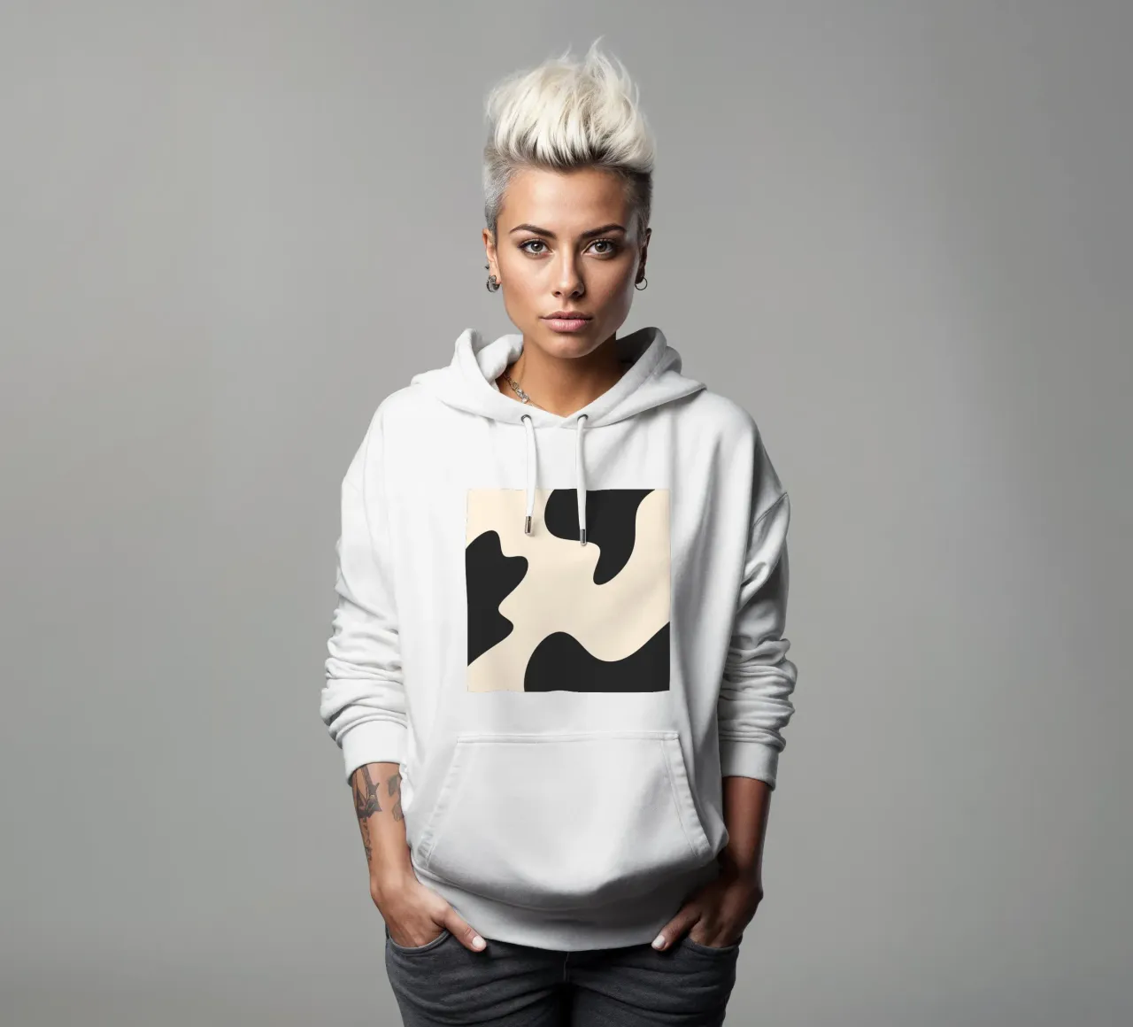 Abstract blobs - monochrome hoodie by Wackapacka