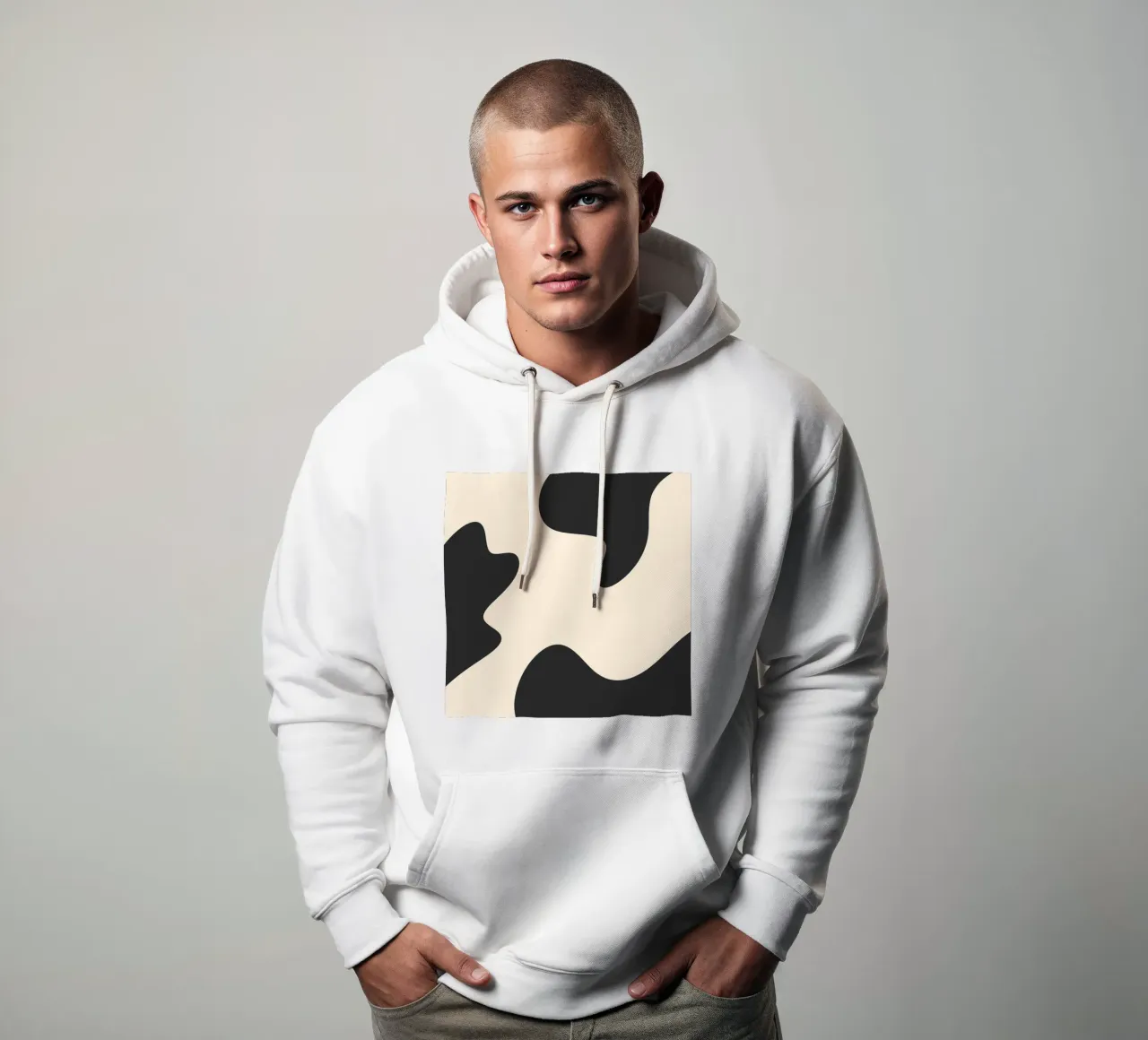 Abstract blobs - monochrome hoodie by Wackapacka