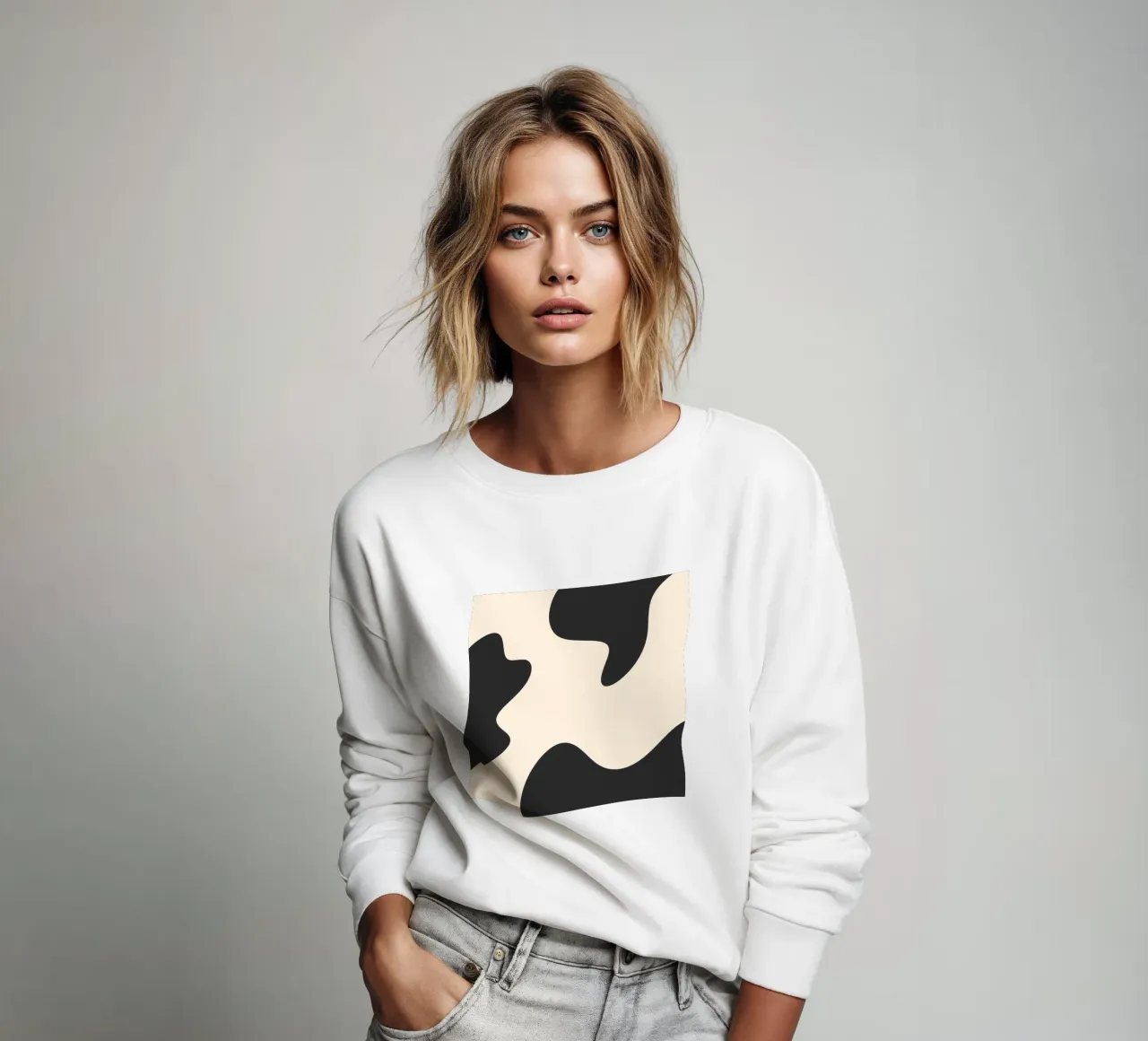 Taches abstraites - monochrome sweat de Wackapacka
