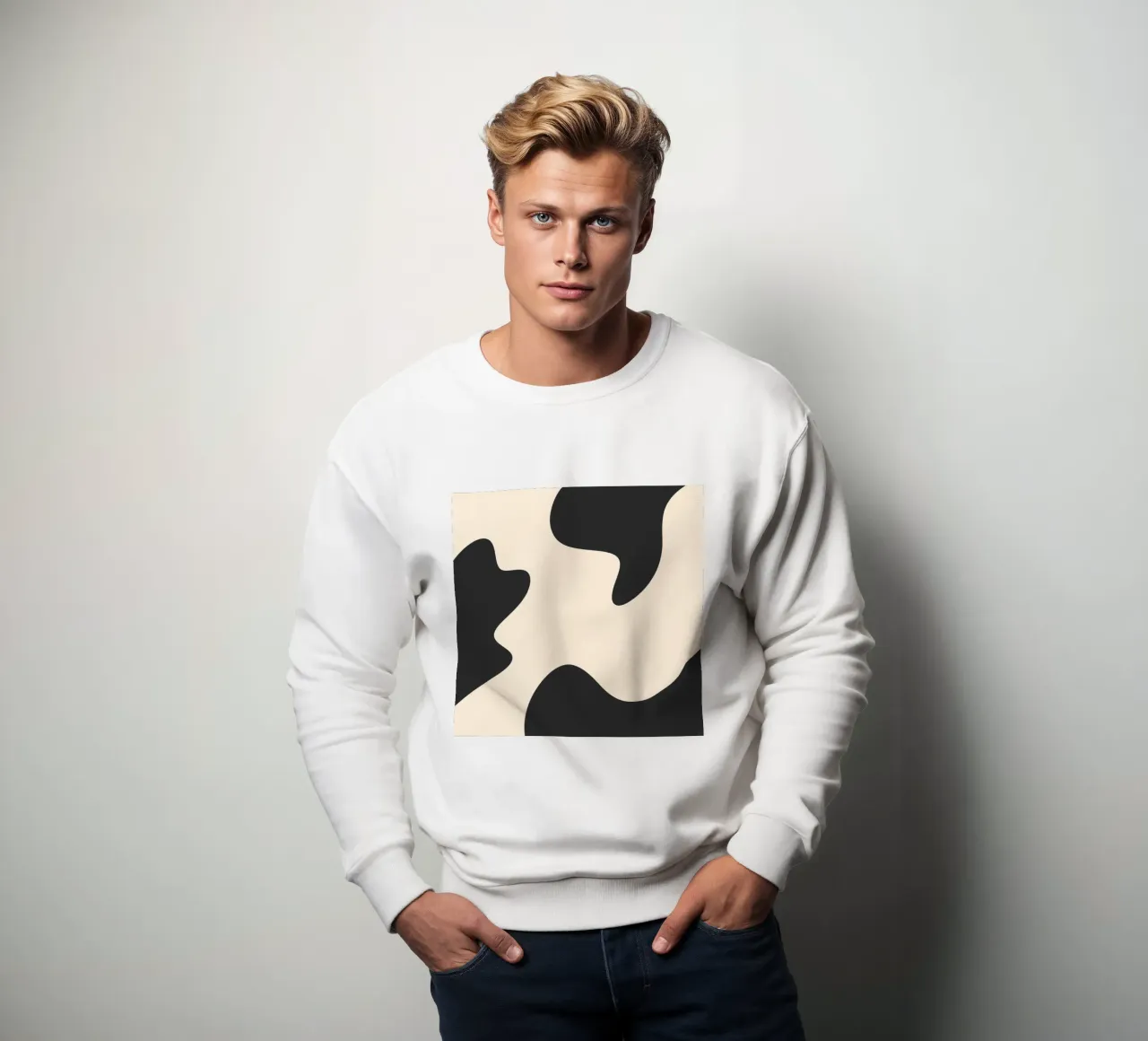 Taches abstraites - monochrome sweat de Wackapacka
