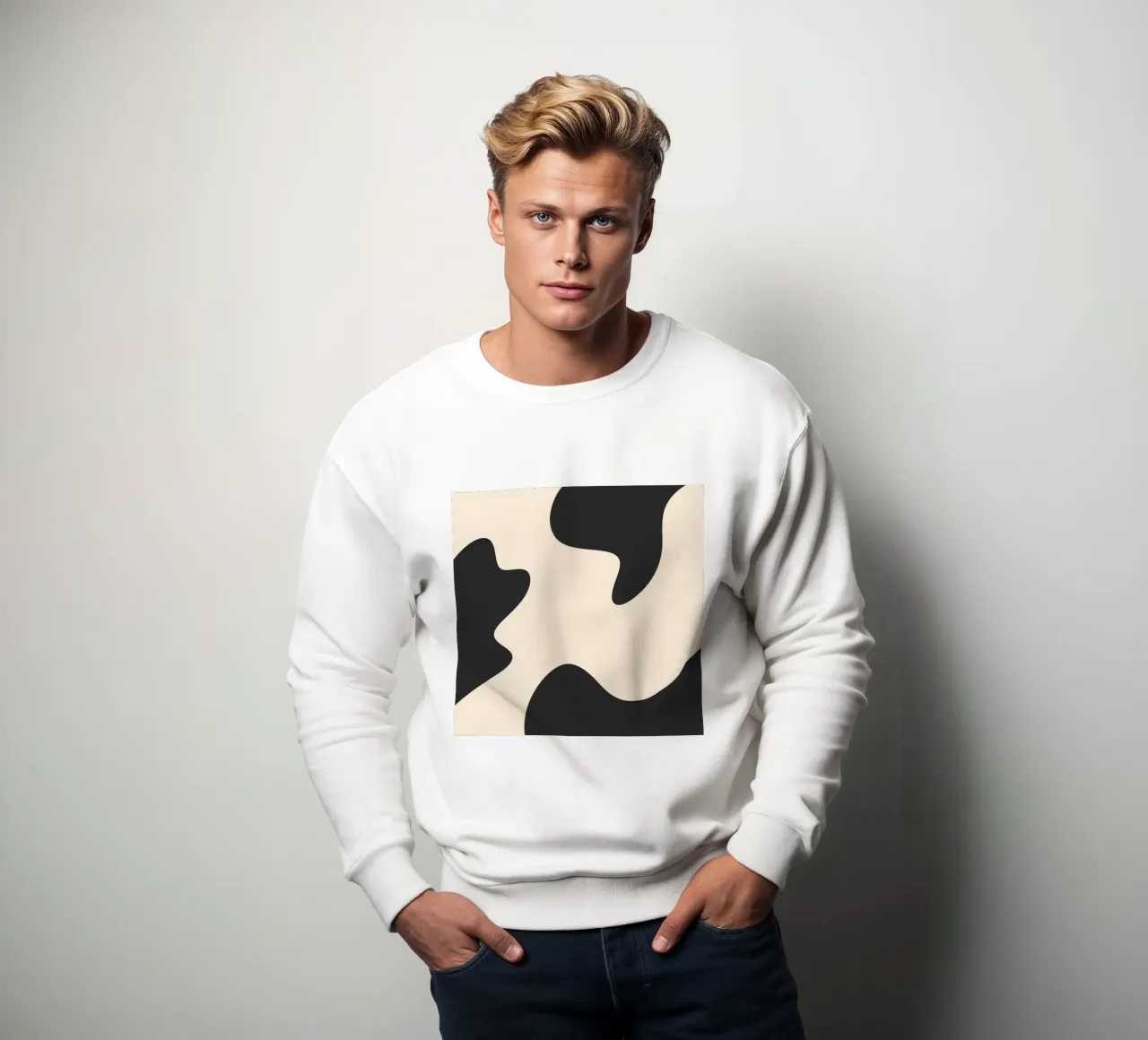Abstract blobs - monochrome sweatshirt by Wackapacka