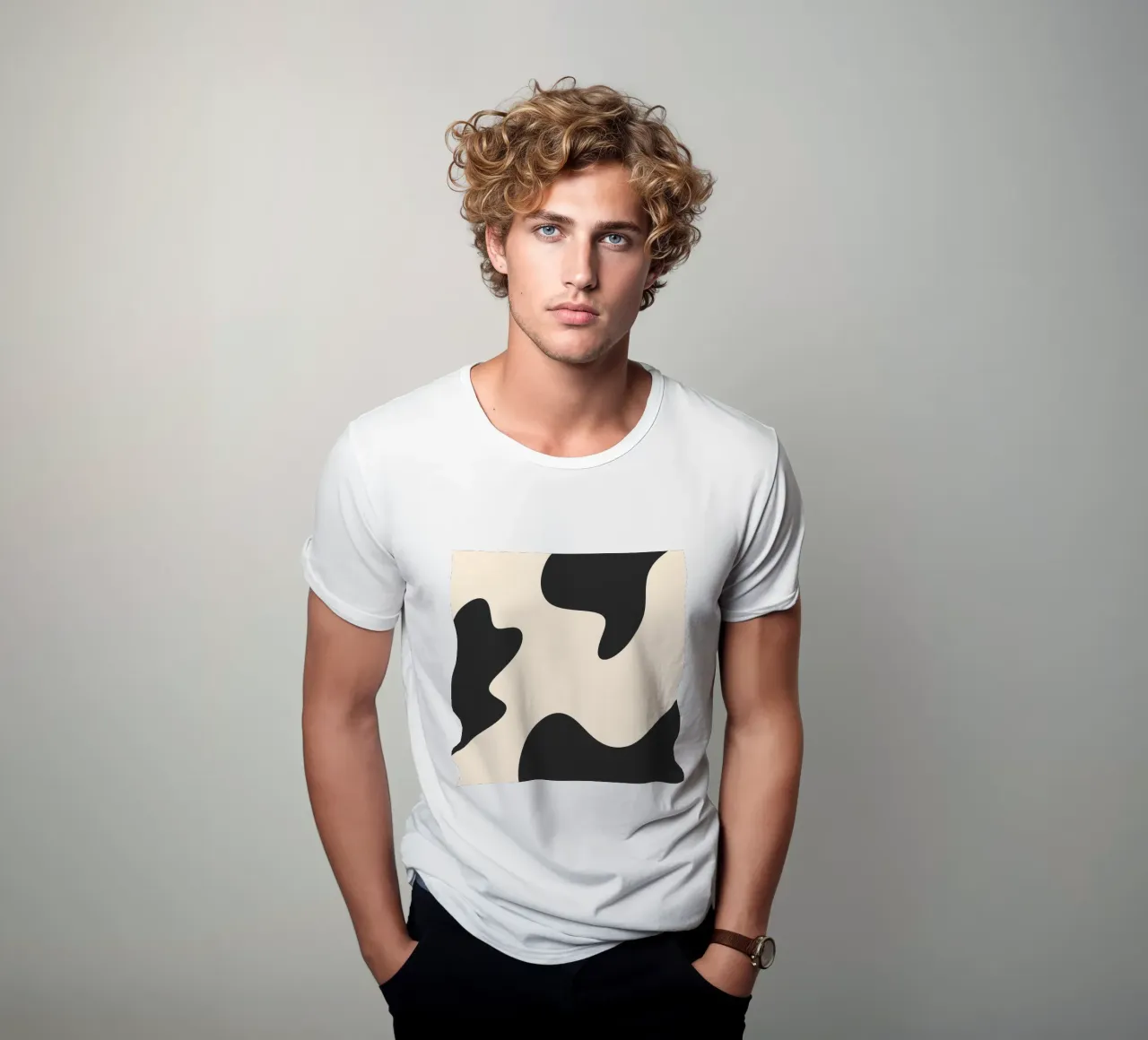 Abstrakte Kleckse - monochrom T-Shirt von Wackapacka