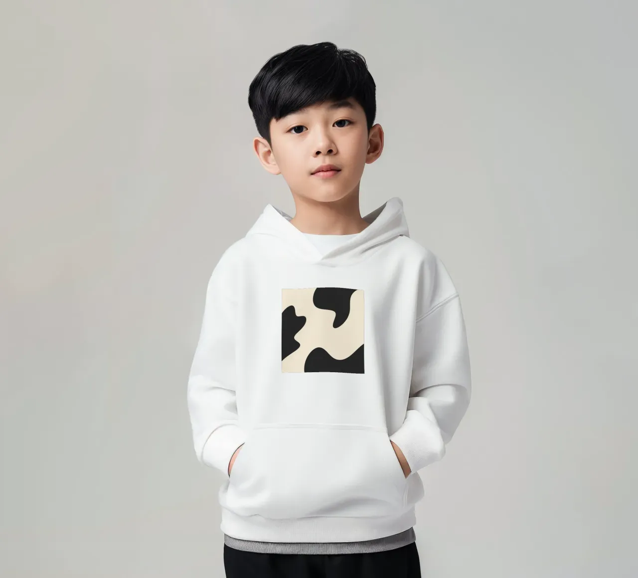 Abstrakte Kleckse - monochrom Kinder Hoodie von Wackapacka