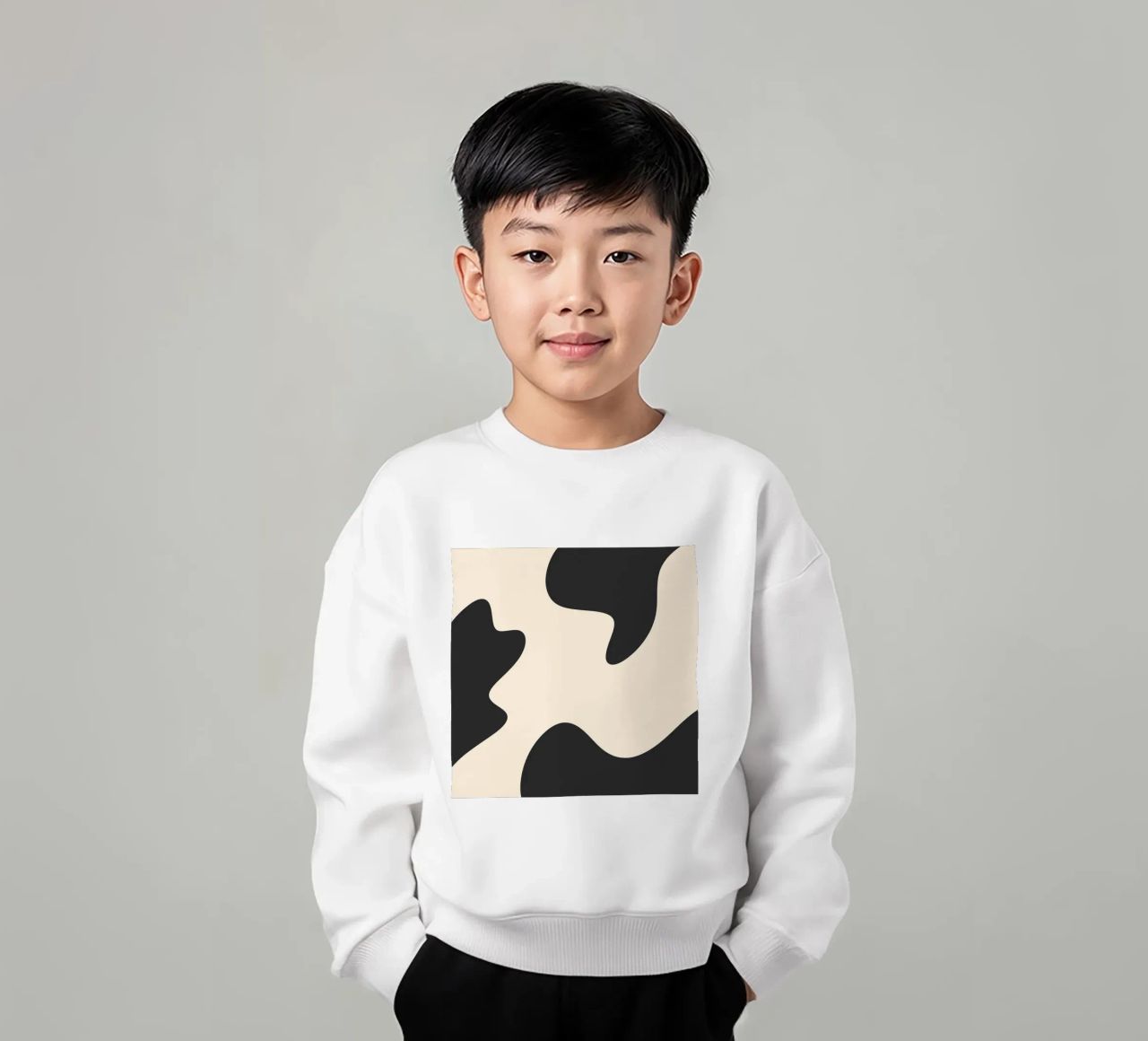 Blobs abstractos - monocromo sudadera para niño de Wackapacka