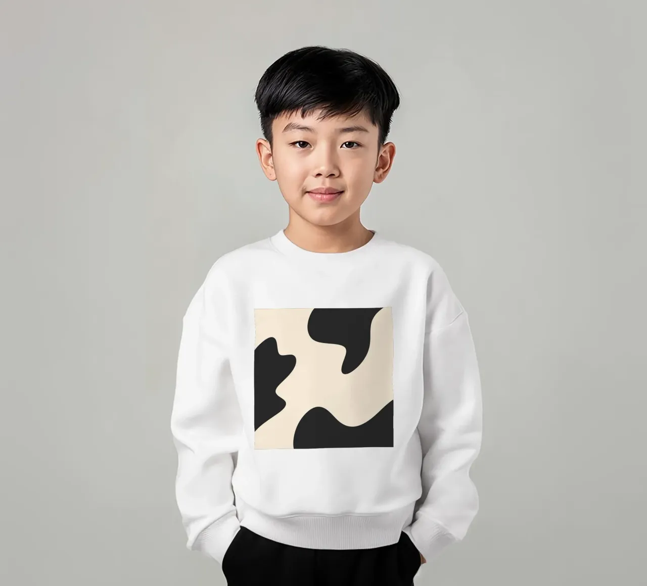 Taches abstraites - monochrome sweat enfant de Wackapacka