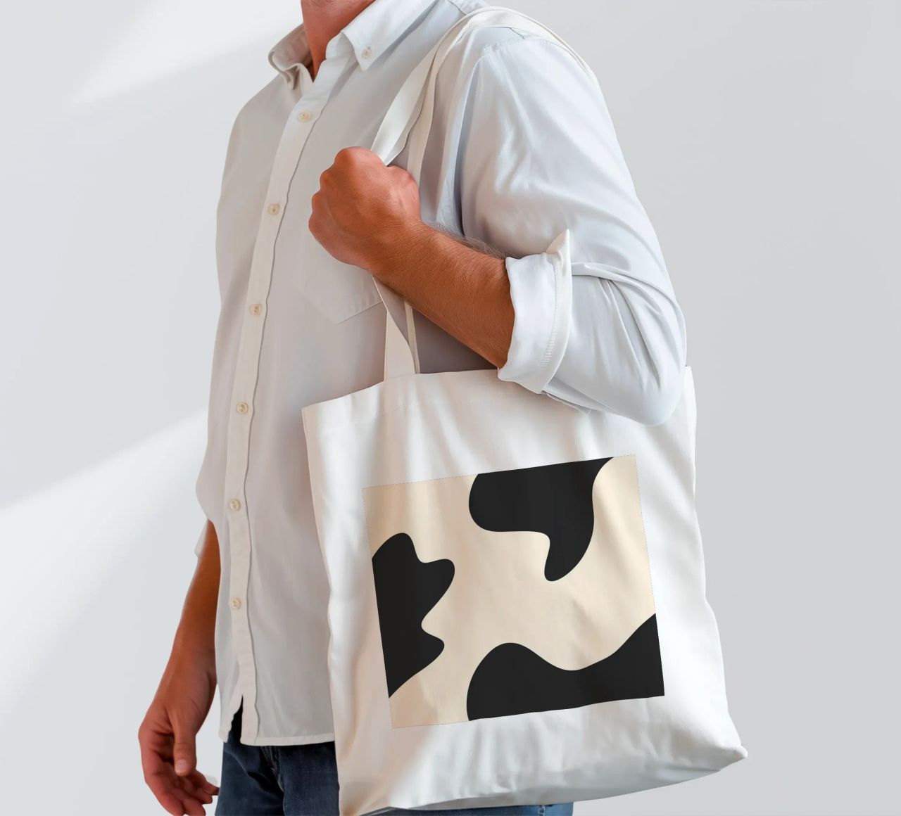 Blobs abstractos - monocromo tote bag de Wackapacka