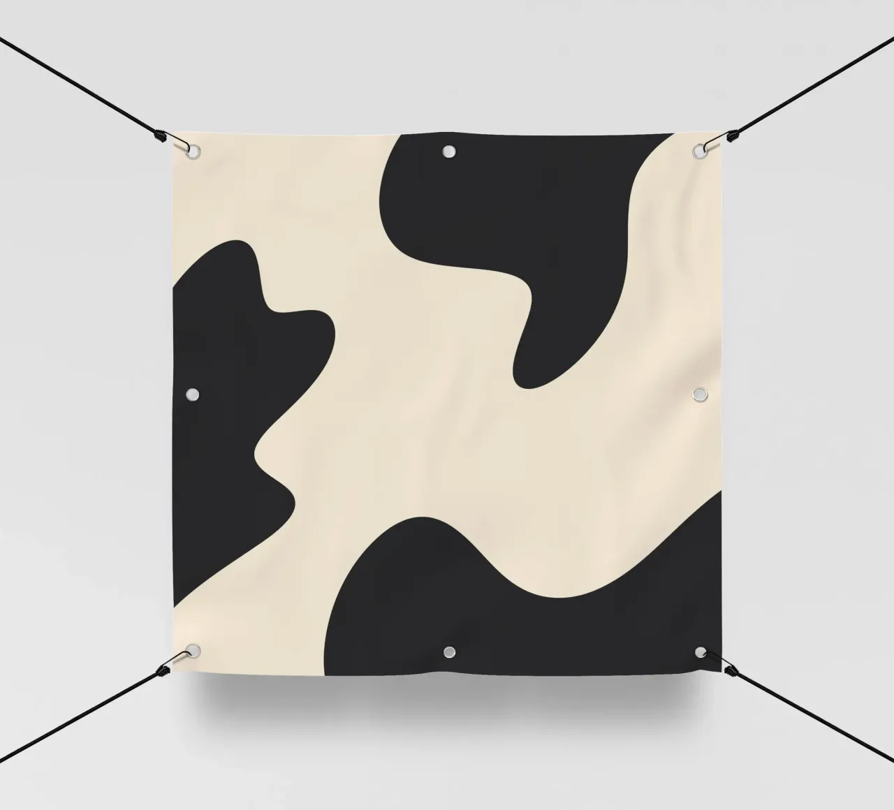 Abstracte klodders - monochroom pvc-zeil van Wackapacka