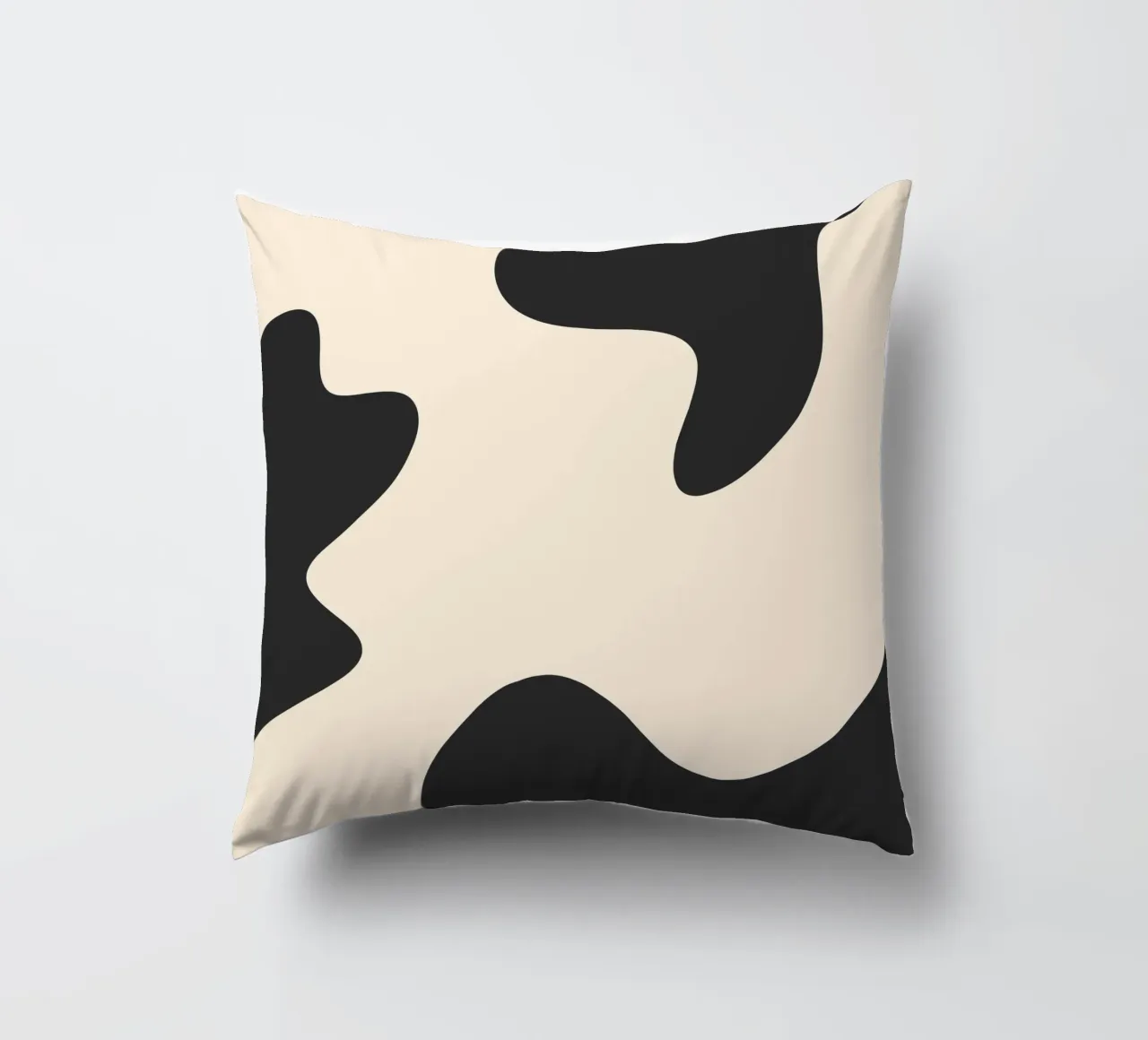 Abstract blobs - monochrome decorative cushion by Wackapacka