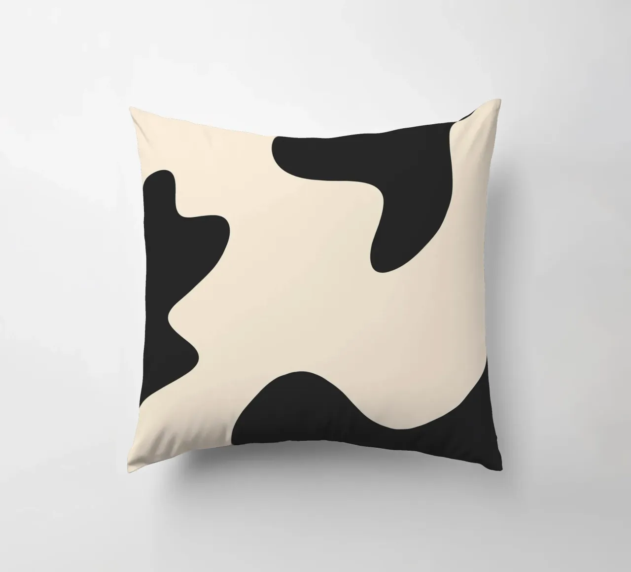 Abstract blobs - monochrome decorative cushion by Wackapacka