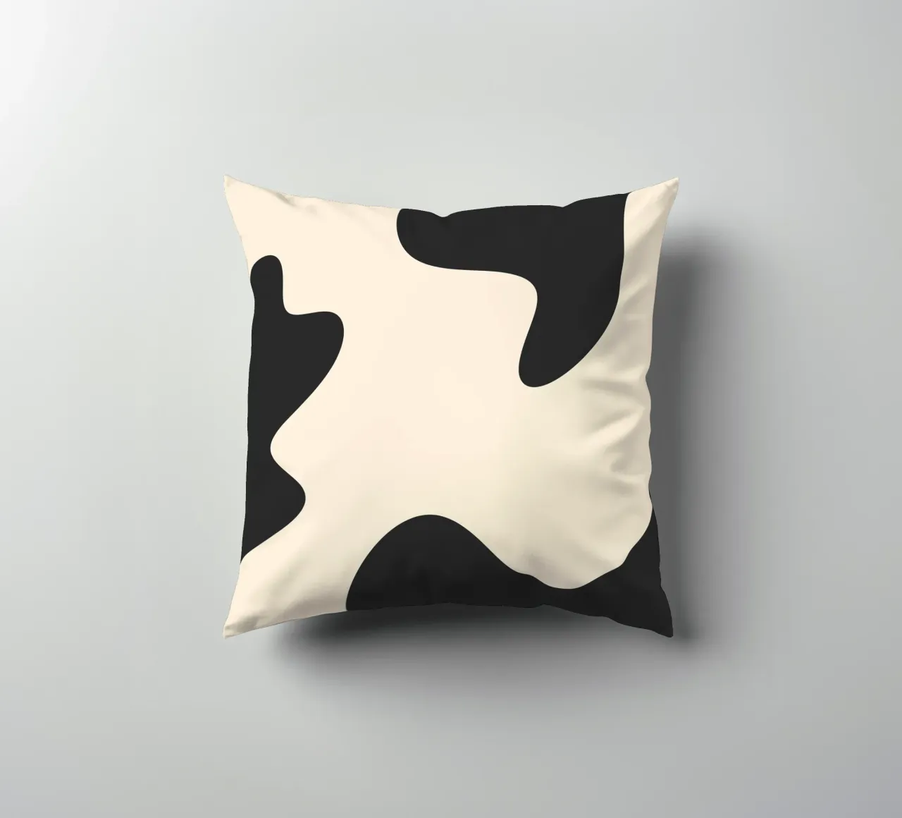 Abstract blobs - monochrome decorative cushion by Wackapacka