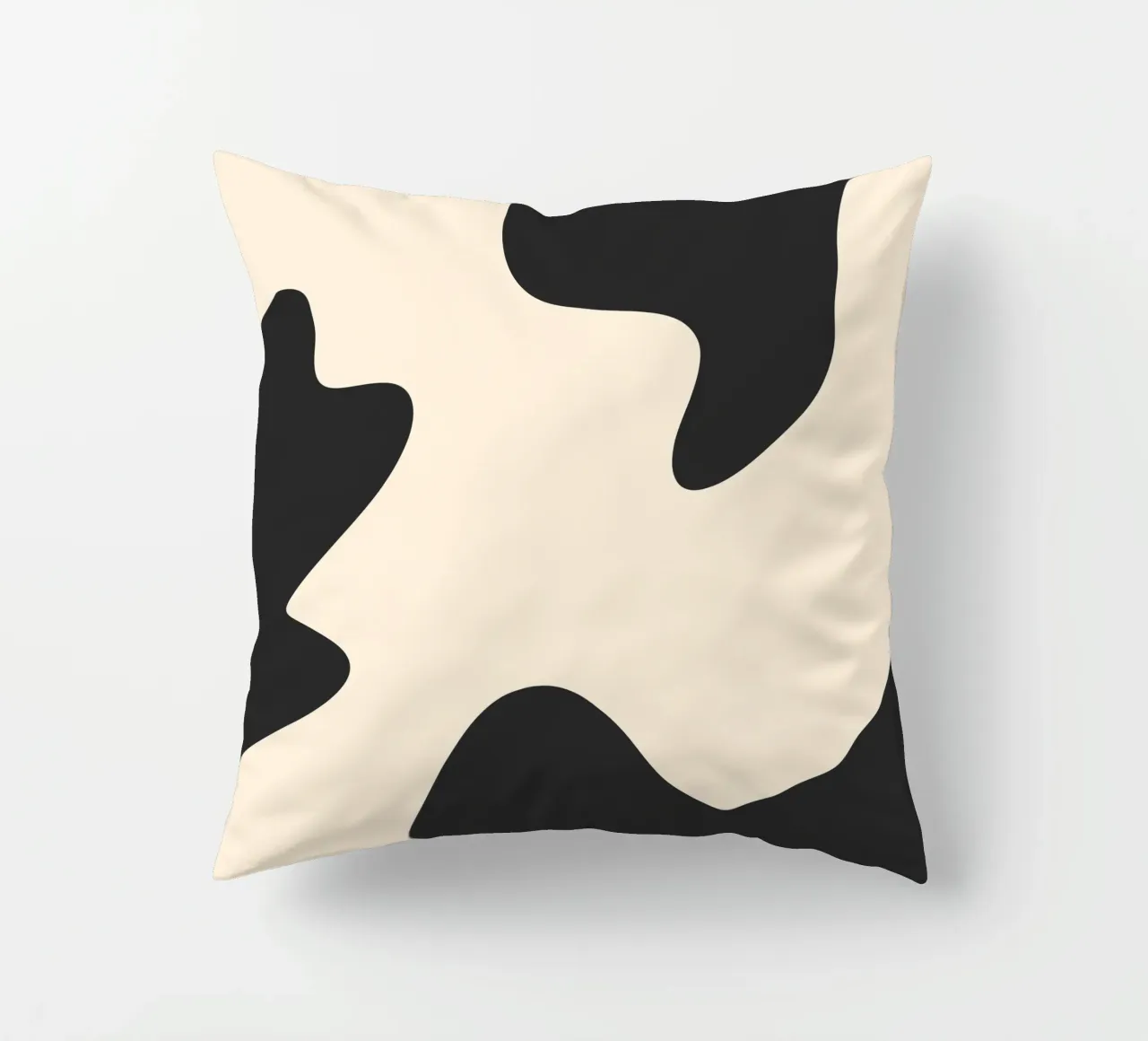 Abstract blobs - monochrome decorative cushion by Wackapacka