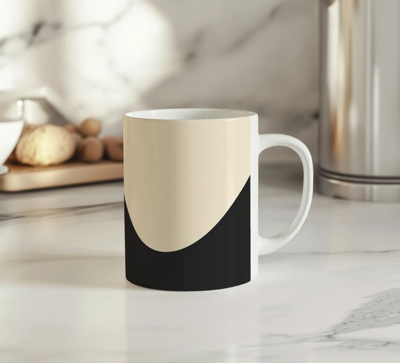 Blob astratti - monocromo tazza in ceramica da Wackapacka