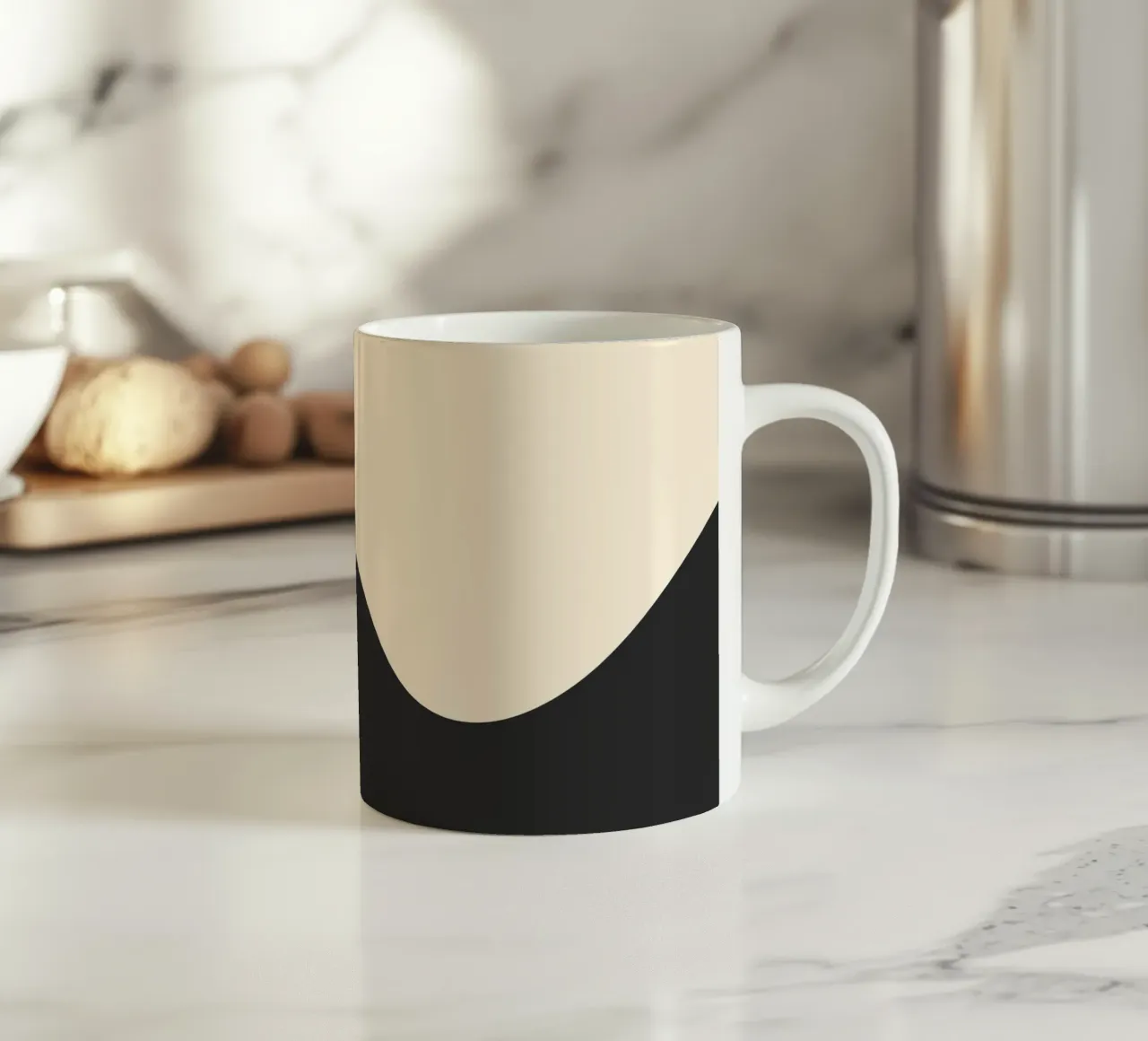 Abstrakte Kleckse - monochrom Keramik Tasse von Wackapacka
