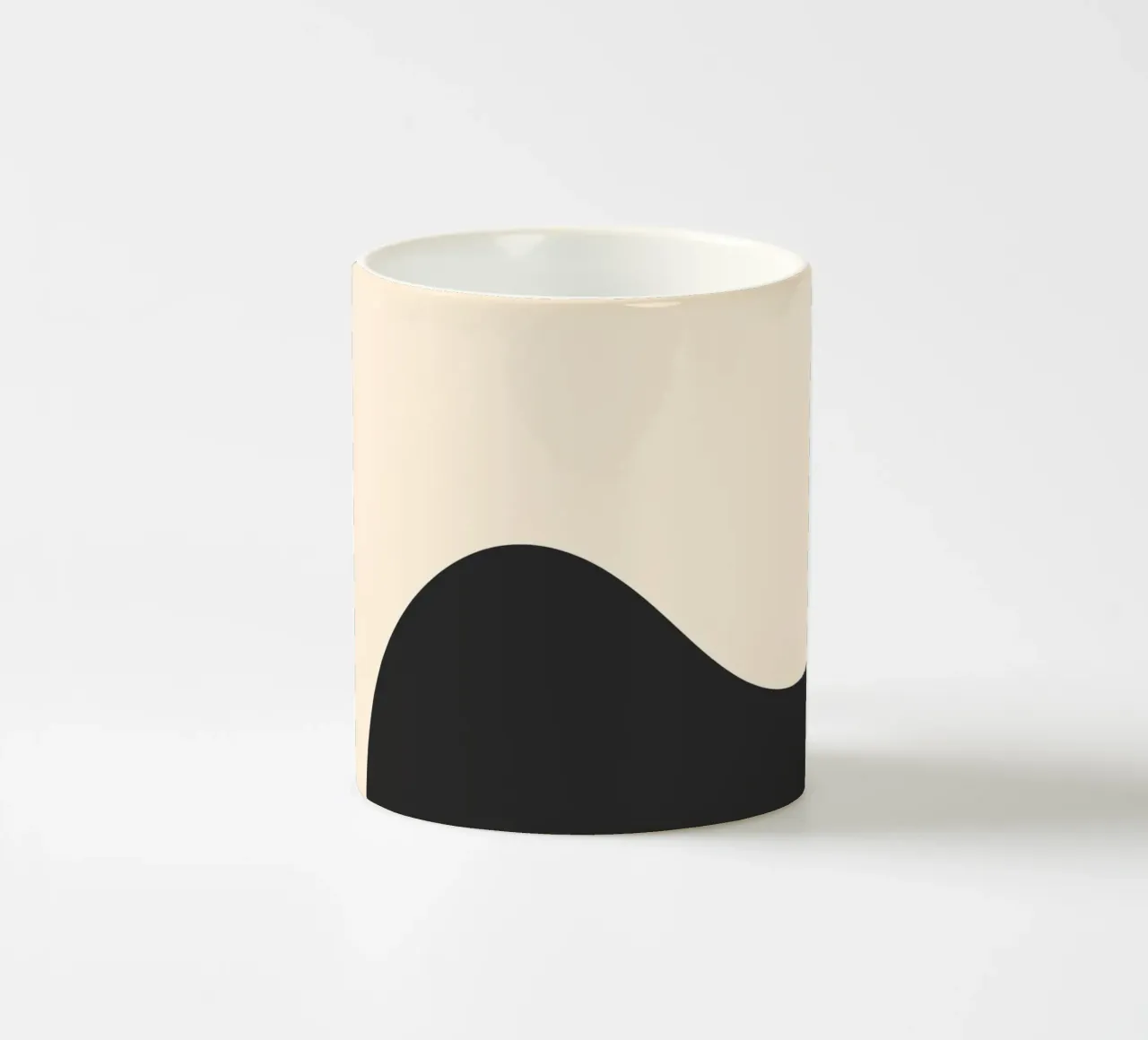 Abstrakte Kleckse - monochrom Keramik Tasse von Wackapacka