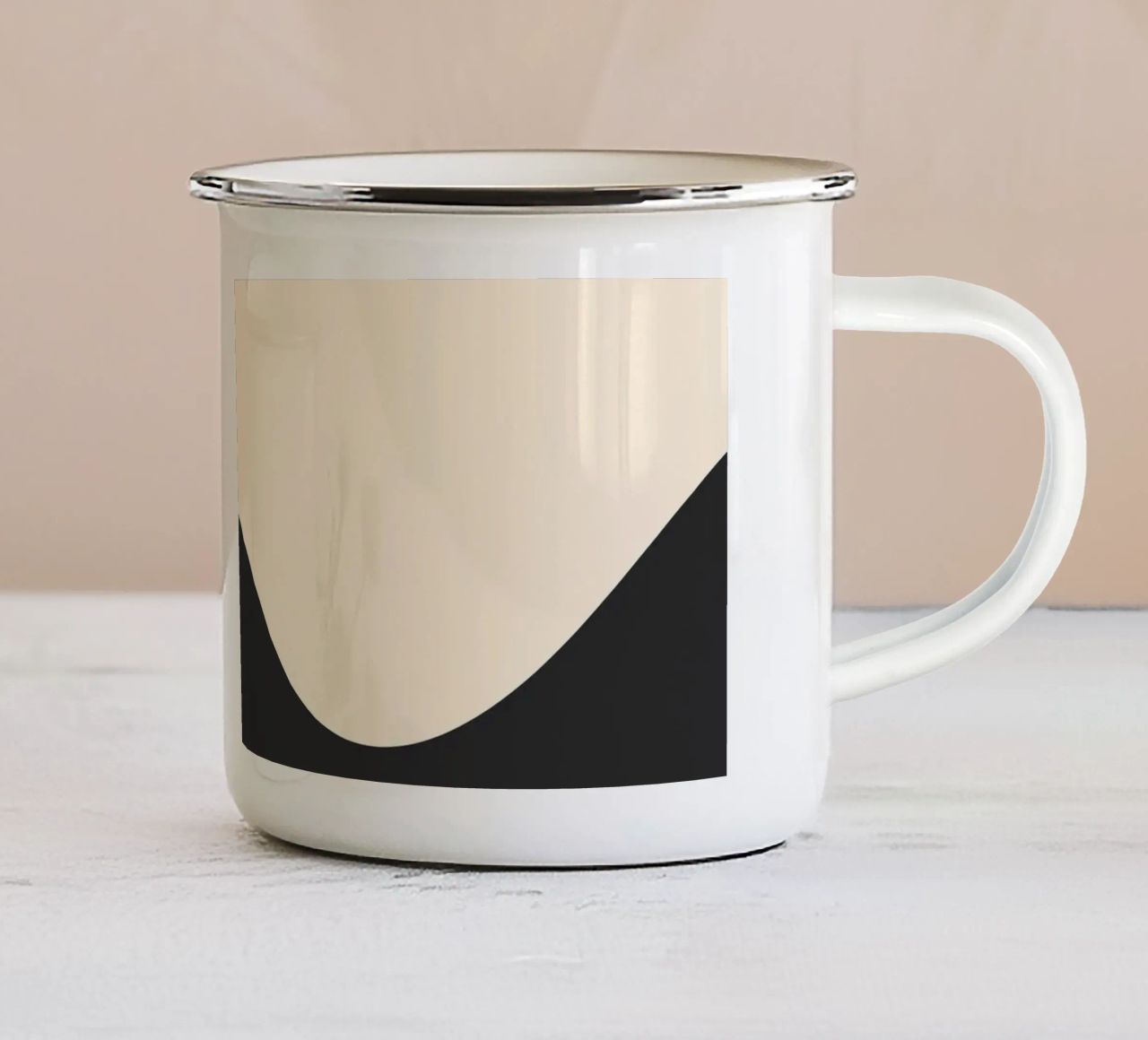 Blob astratti - monocromo tazza in smalto da Wackapacka
