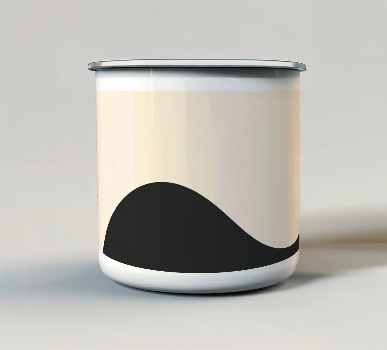 Abstrakte Kleckse - monochrom Emaille Tasse von Wackapacka