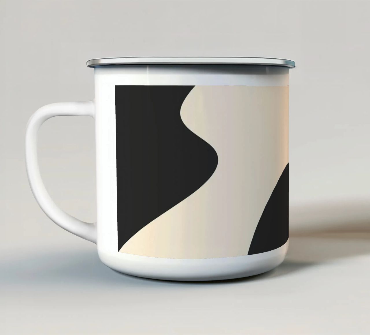 Blob astratti - monocromo tazza in smalto da Wackapacka