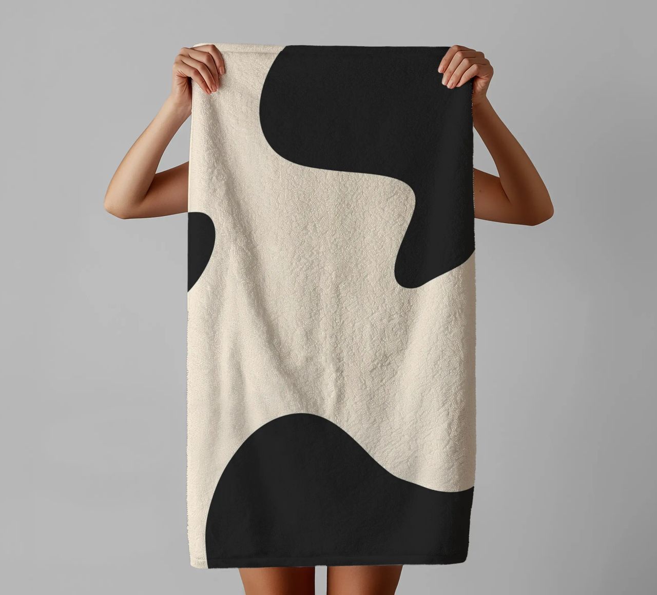 Abstract blobs - monochrome towel by Wackapacka