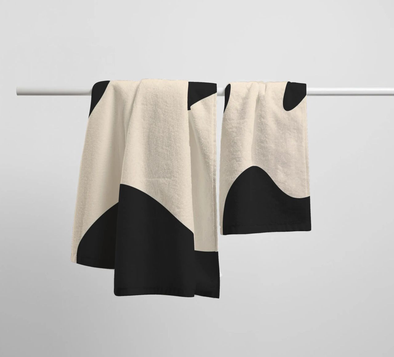 Abstract blobs - monochrome towel by Wackapacka