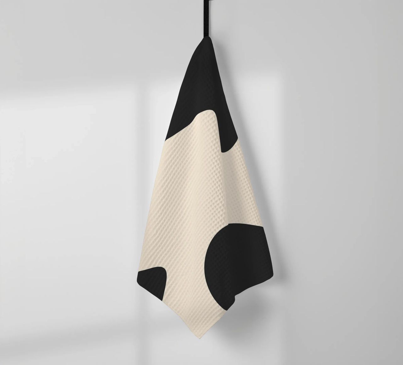 Abstract blobs - monochrome tea towel by Wackapacka
