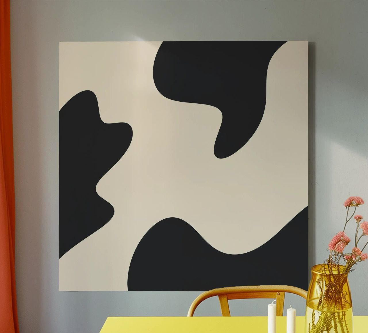 Abstract blobs - monochrome canvas by Wackapacka