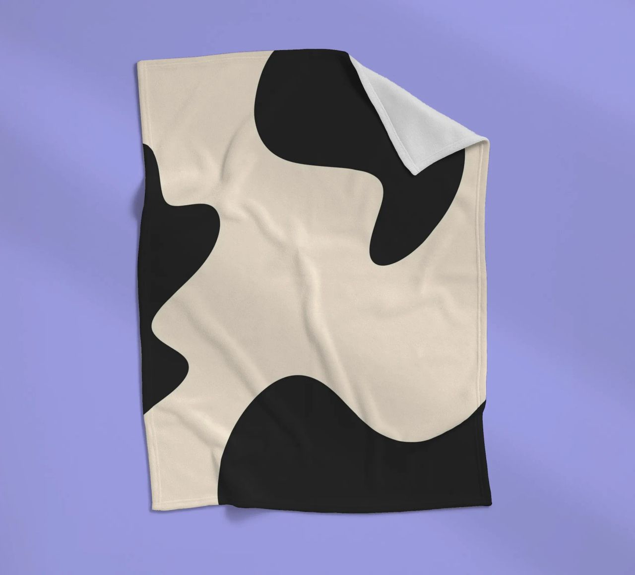 Abstract blobs - monochrome fleece blanket by Wackapacka