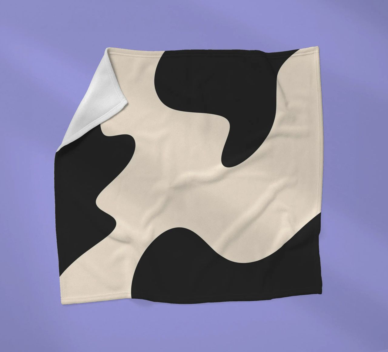 Abstract blobs - monochrome fleece blanket by Wackapacka