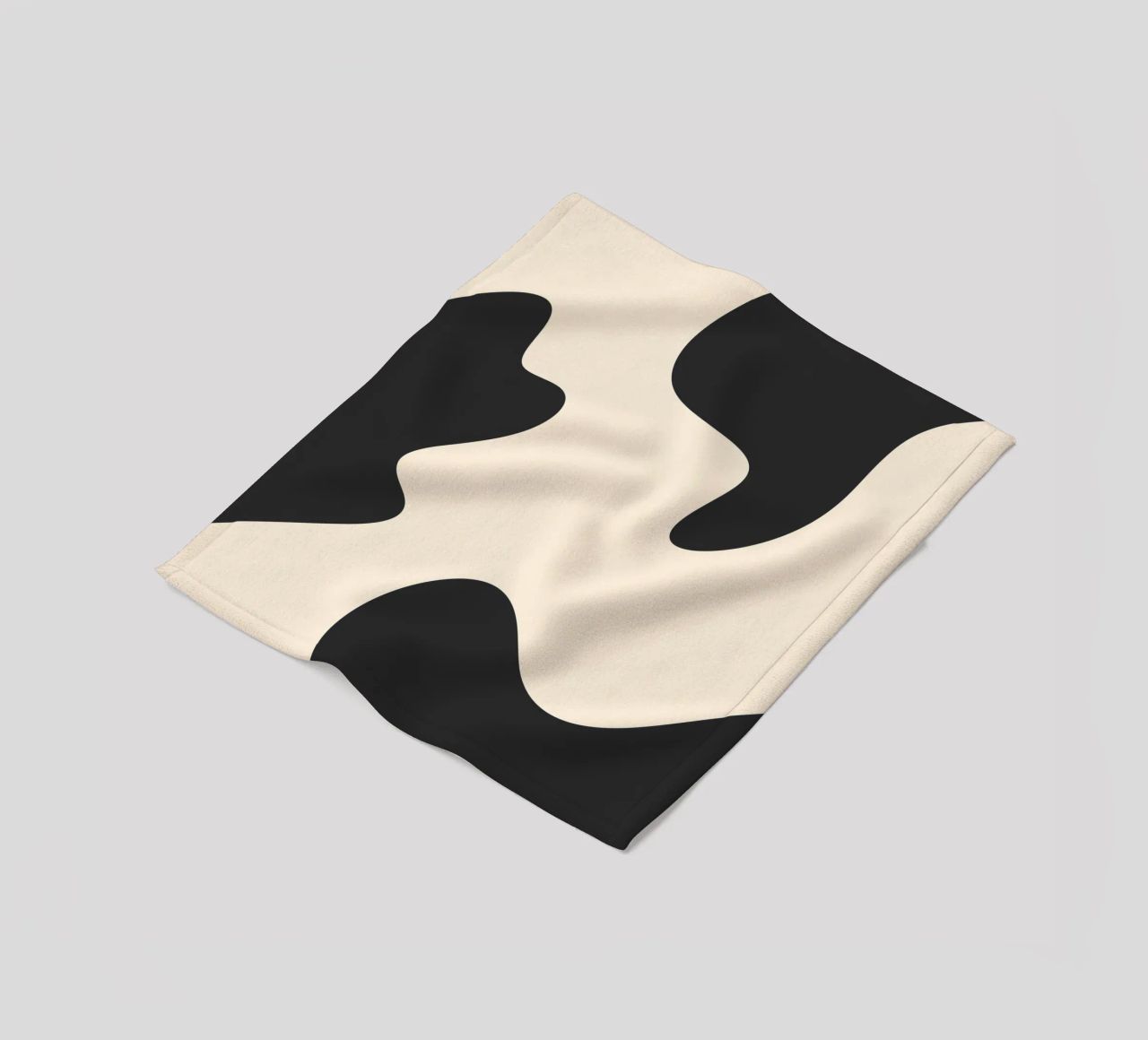 Abstract blobs - monochrome fleece blanket by Wackapacka
