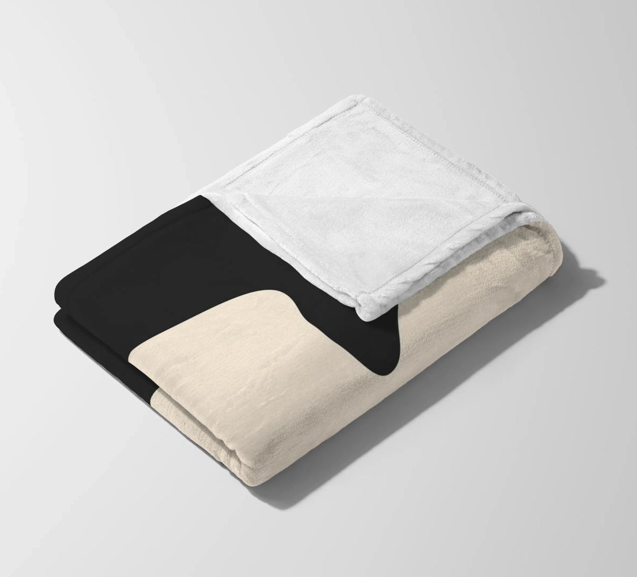 Abstract blobs - monochrome fleece blanket by Wackapacka