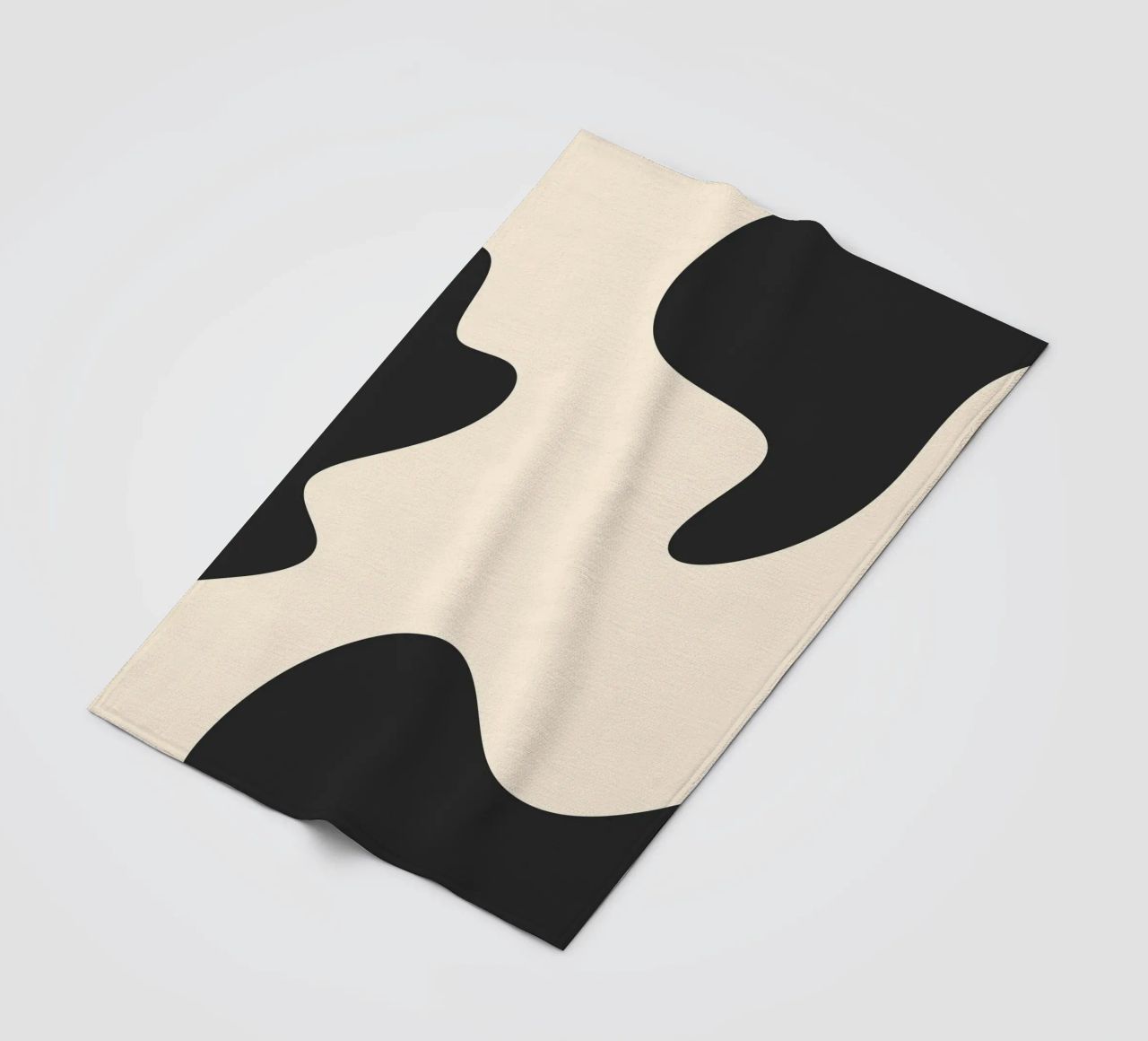 Abstract blobs - monochrome fleece blanket by Wackapacka