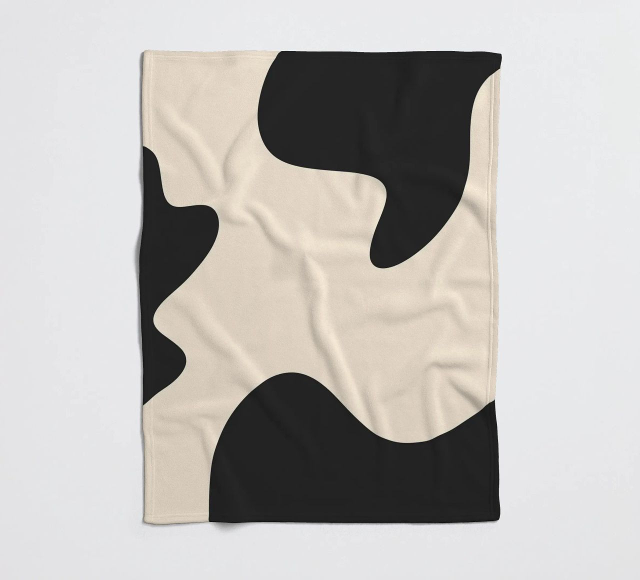 Abstract blobs - monochrome fleece blanket by Wackapacka