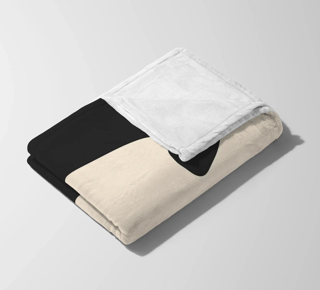 Abstract blobs - monochrome fleece blanket by Wackapacka