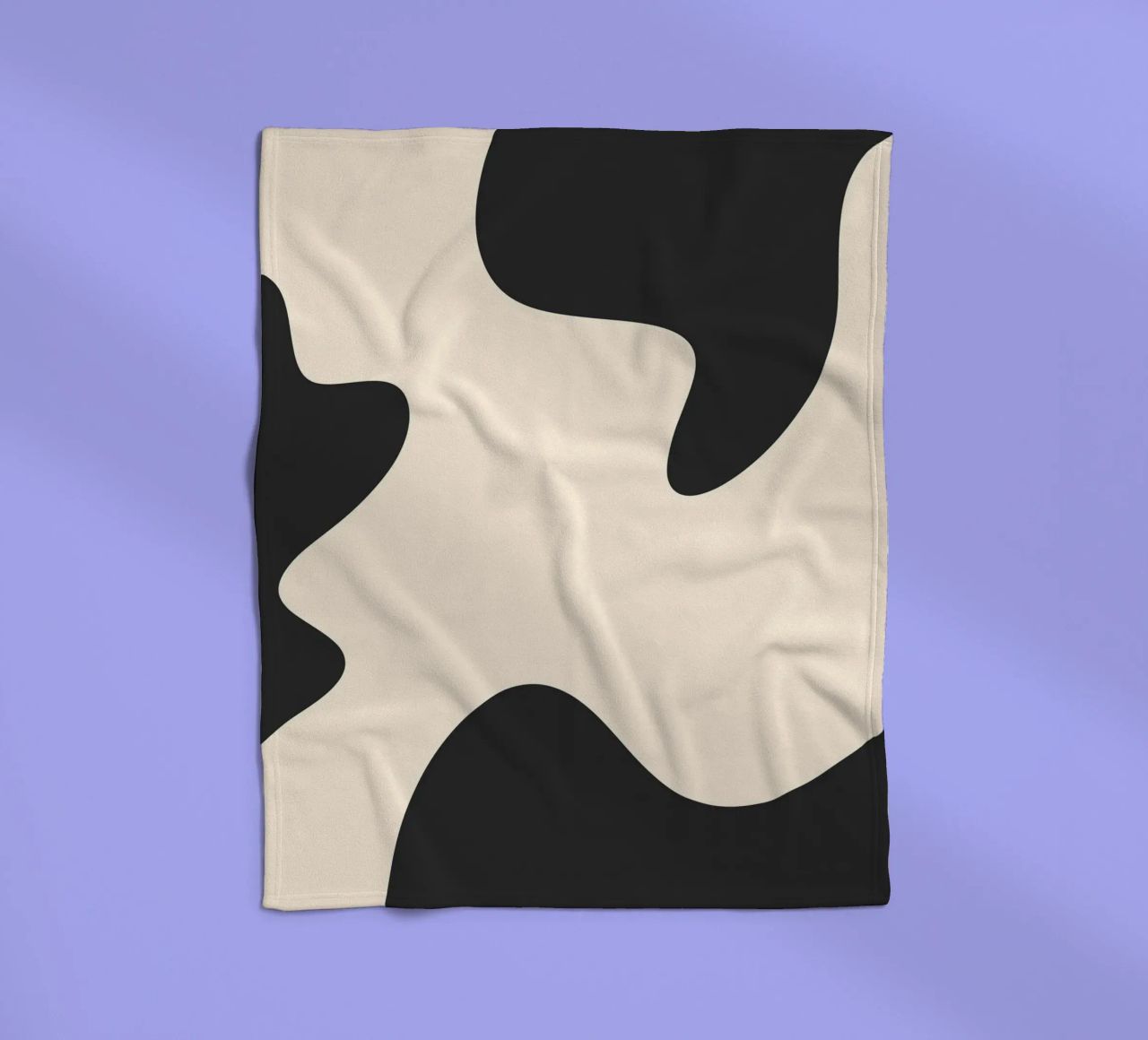 Abstract blobs - monochrome fleece blanket by Wackapacka