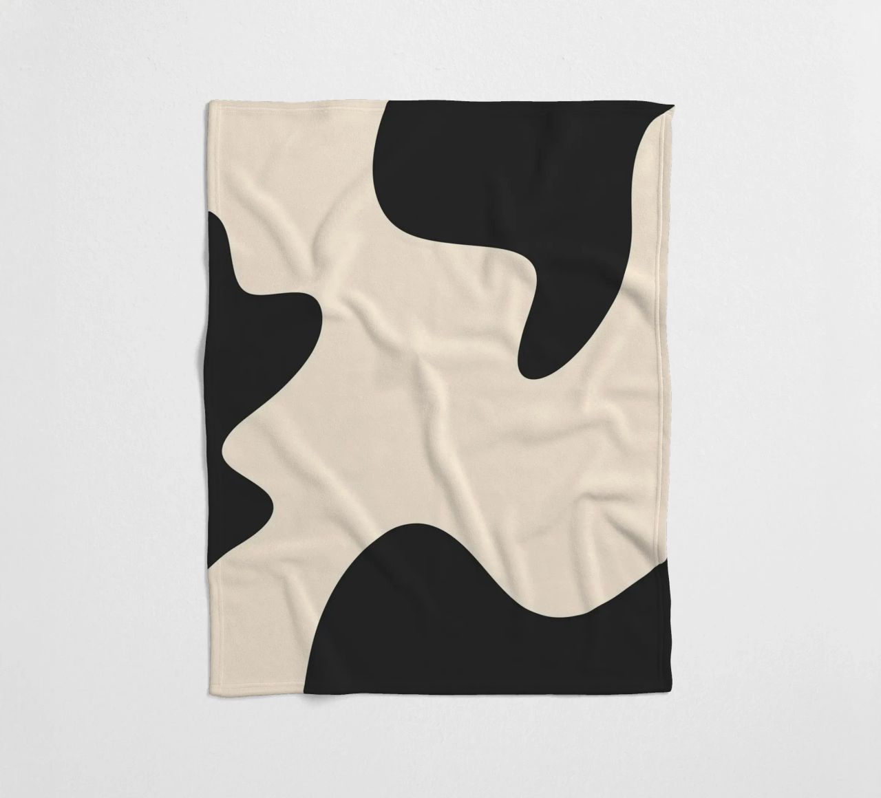 Abstract blobs - monochrome fleece blanket by Wackapacka